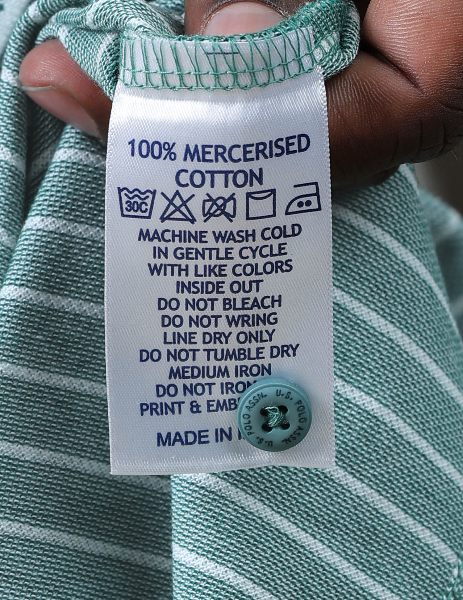 Vertical Striped Regular Fit Polo Shirt Green - U.S. Polo Assn. India | Large