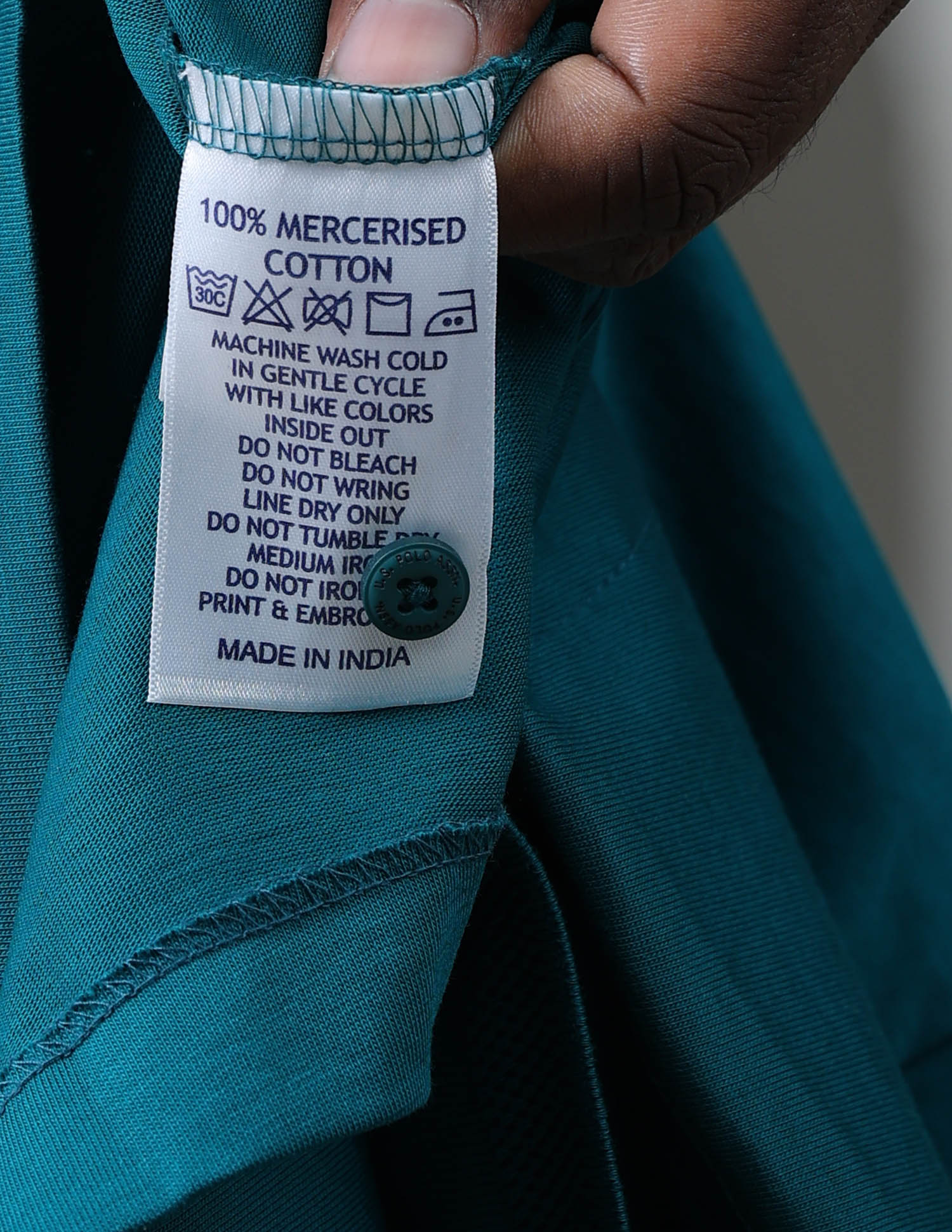 Solid Regular Fit Polo Shirt Teal - U.S. Polo Assn. India | Large