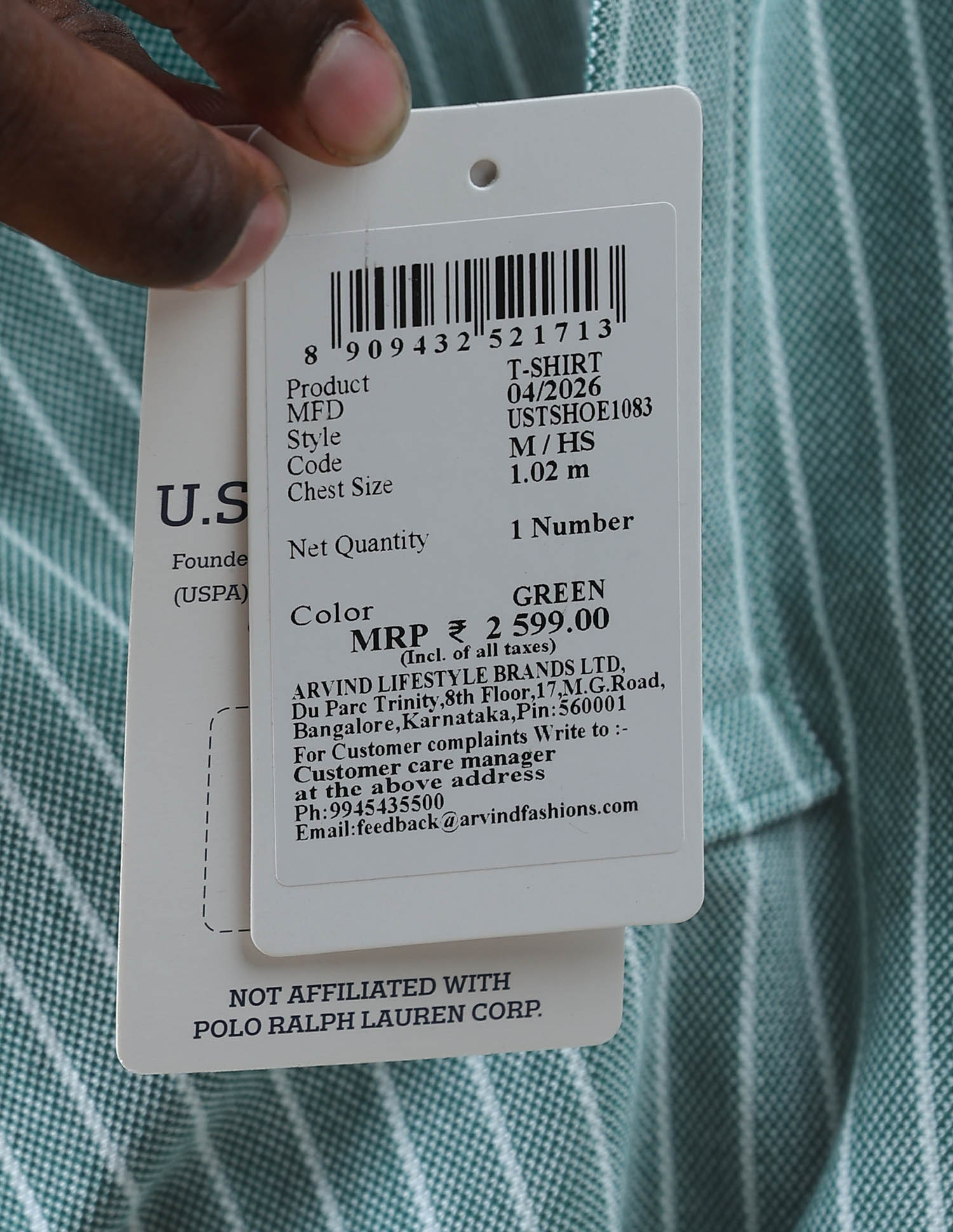 Vertical Striped Regular Fit Polo Shirt Green - U.S. Polo Assn. India | Large