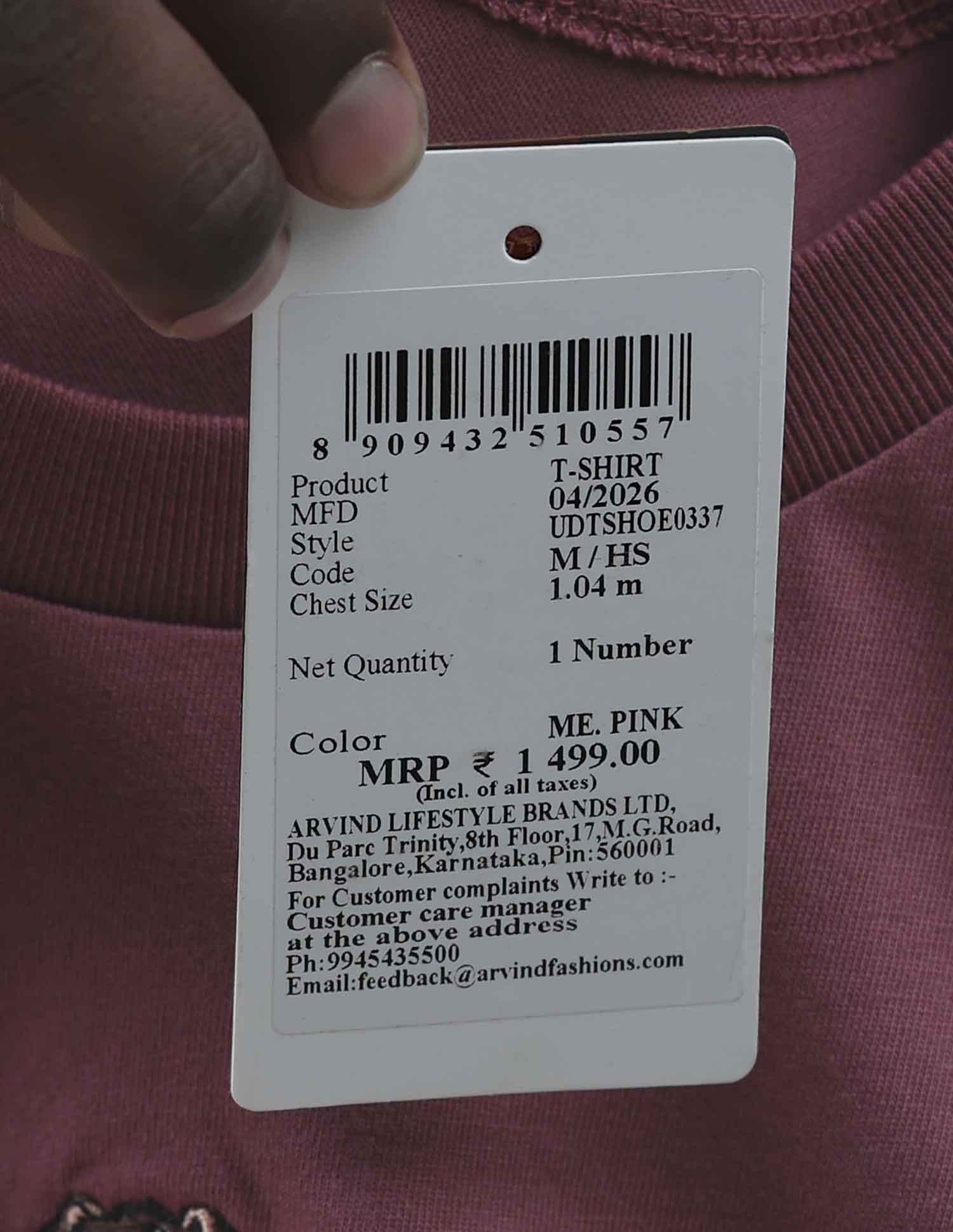 Graphic Printed Slim Fit T-Shirt Pink - U.S. Polo Assn. India | Large