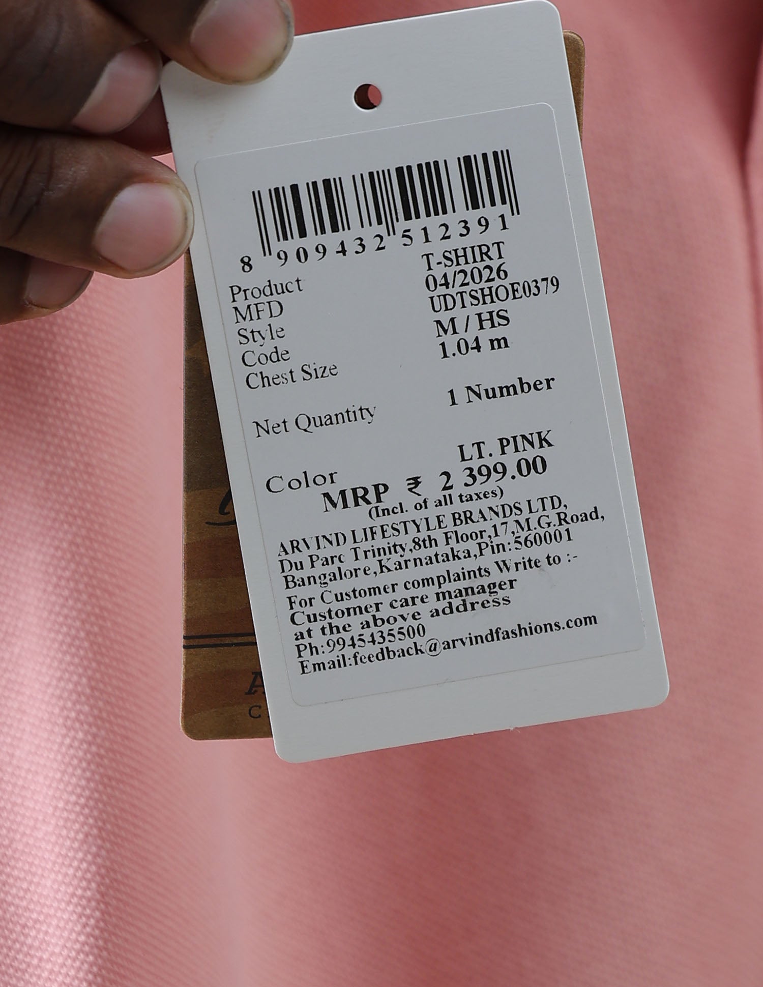 Solid Regular Fit Polo Shirt Light Pink - U.S. Polo Assn. India | Large