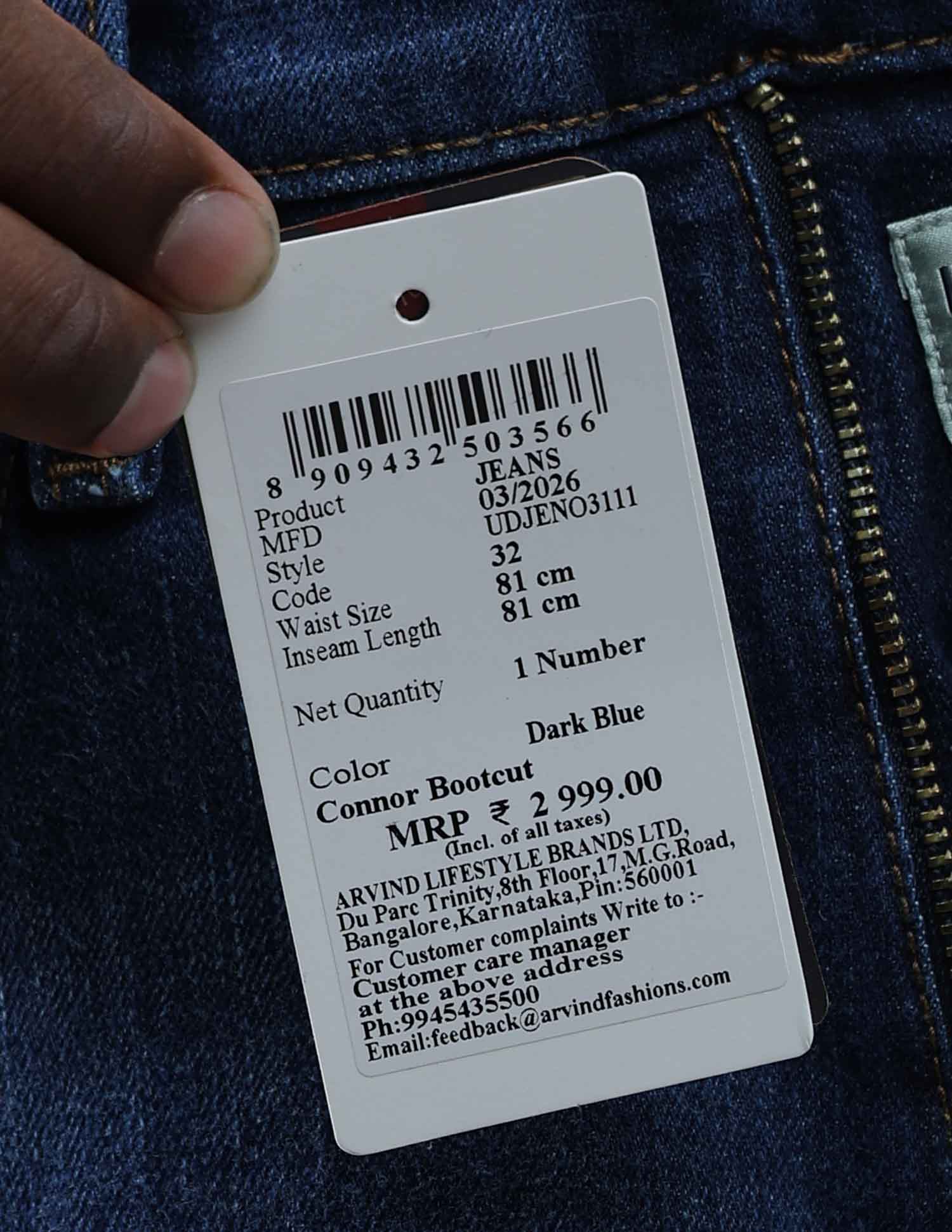 Connor Bootcut Fit Blue Jeans Dark Blue - U.S. Polo Assn. India | Large