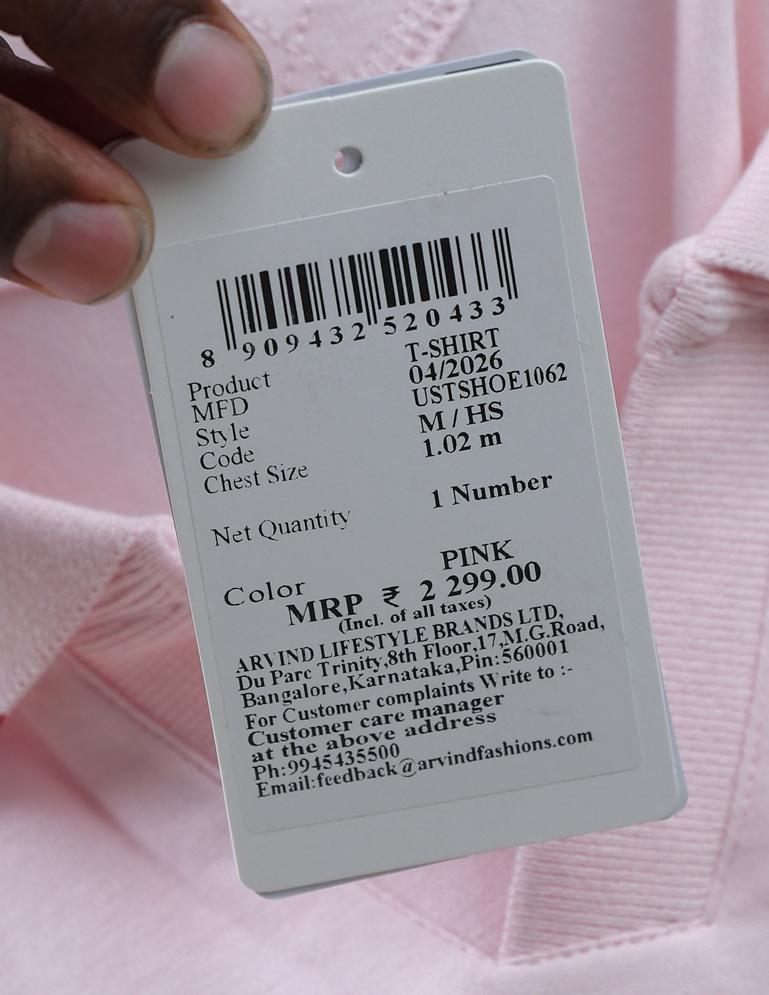Solid Regular Fit Polo Shirt Pink - U.S. Polo Assn. India | Large
