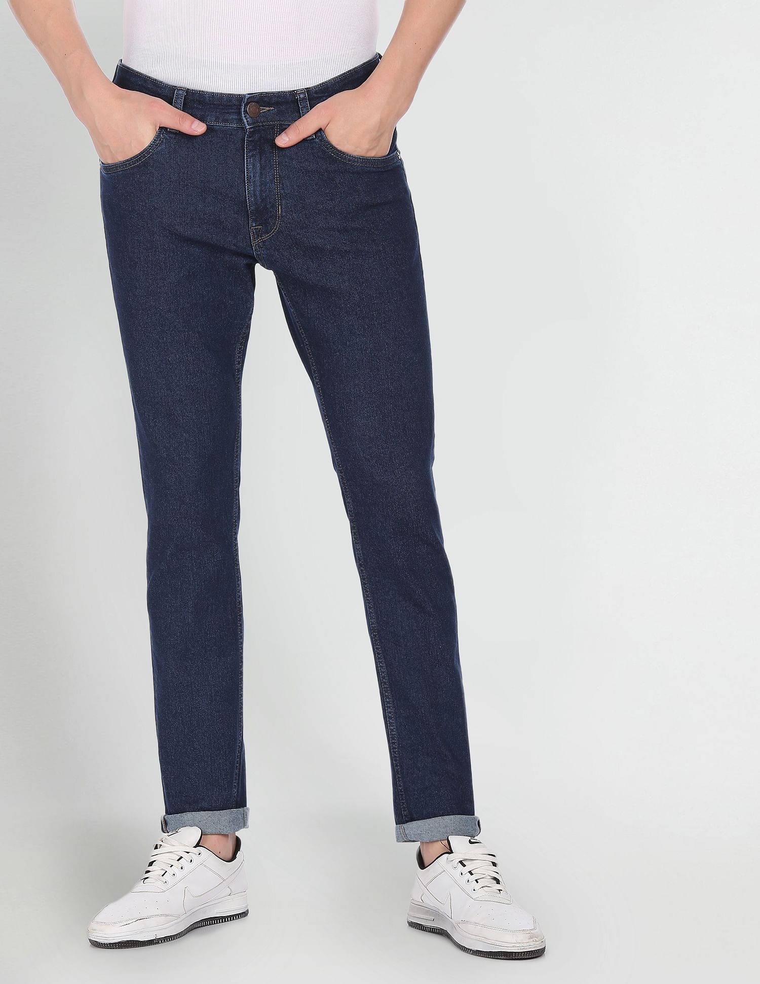 Men Blue Brandon Slim Tapered Fit Rinsed Jeans – U.S. Polo Assn. India