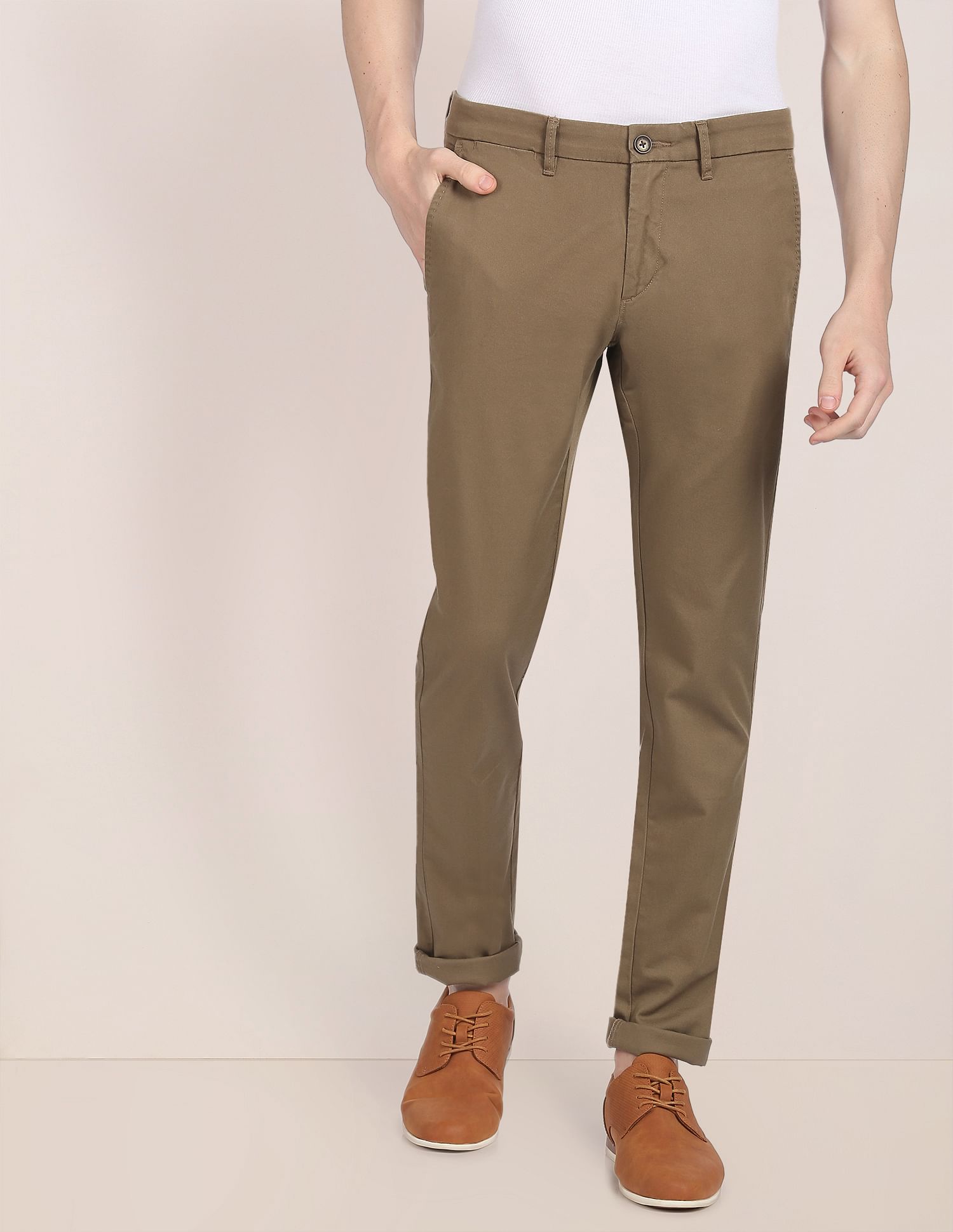 Mid Rise Solid Casual Trousers – U.S. Polo Assn. India