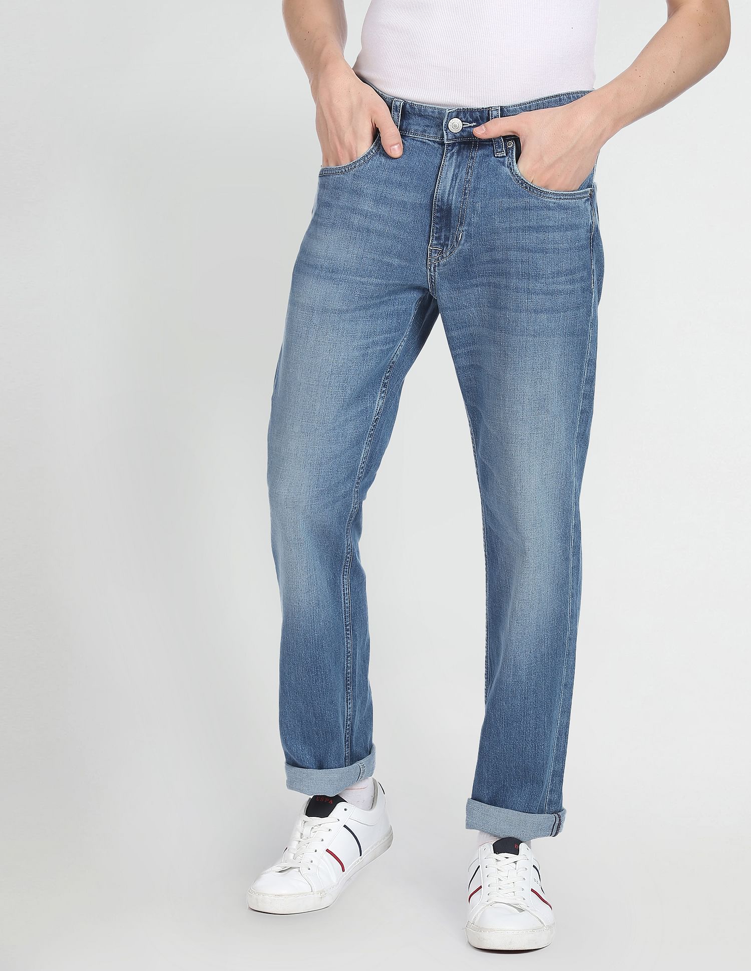 Stone Wash Slim Straight Fit Jeans – U.S. Polo Assn. India