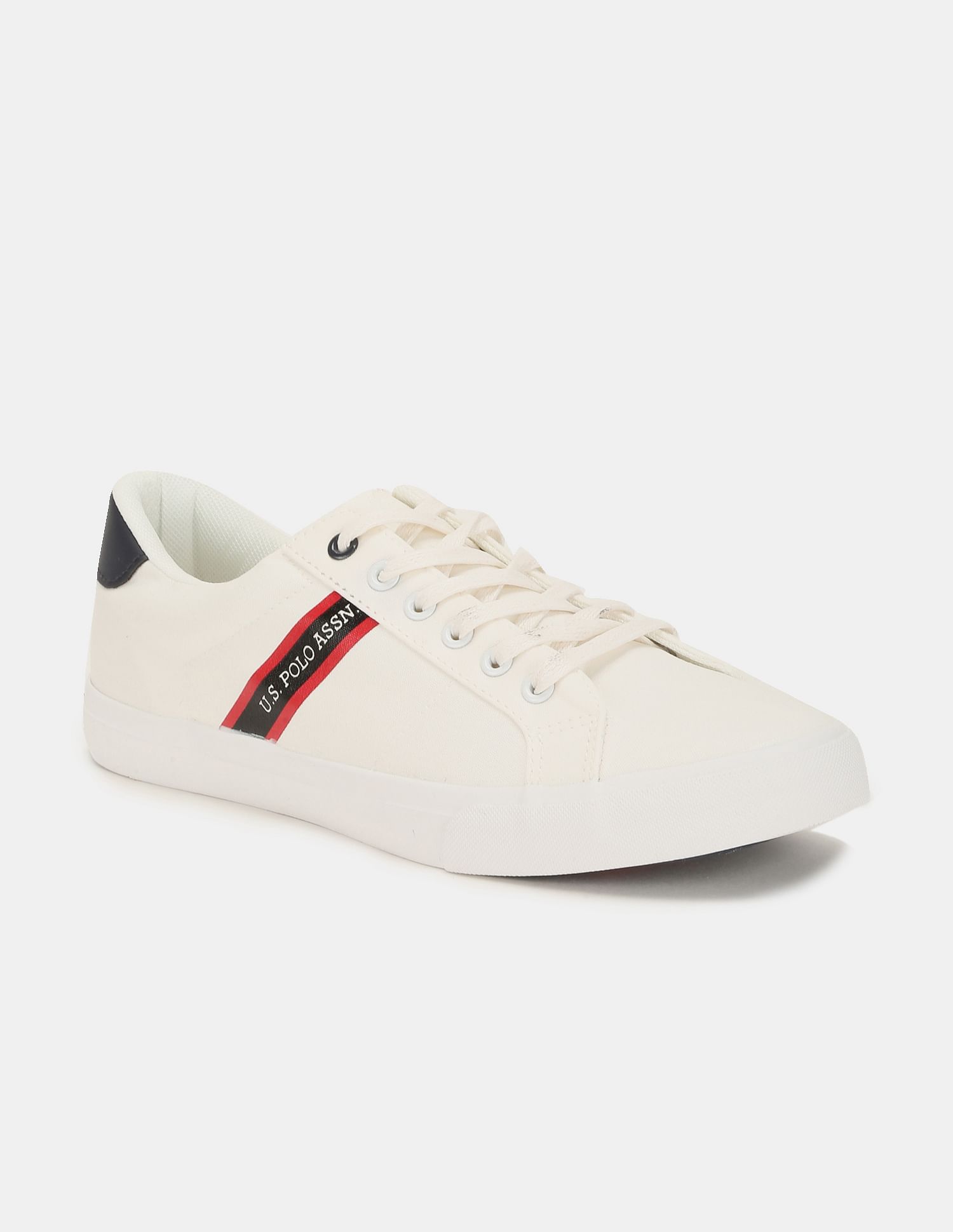 Men Round Toe Lace Up Gaiman 2.0 Sneakers Off White - U.S. Polo Assn. India | Large