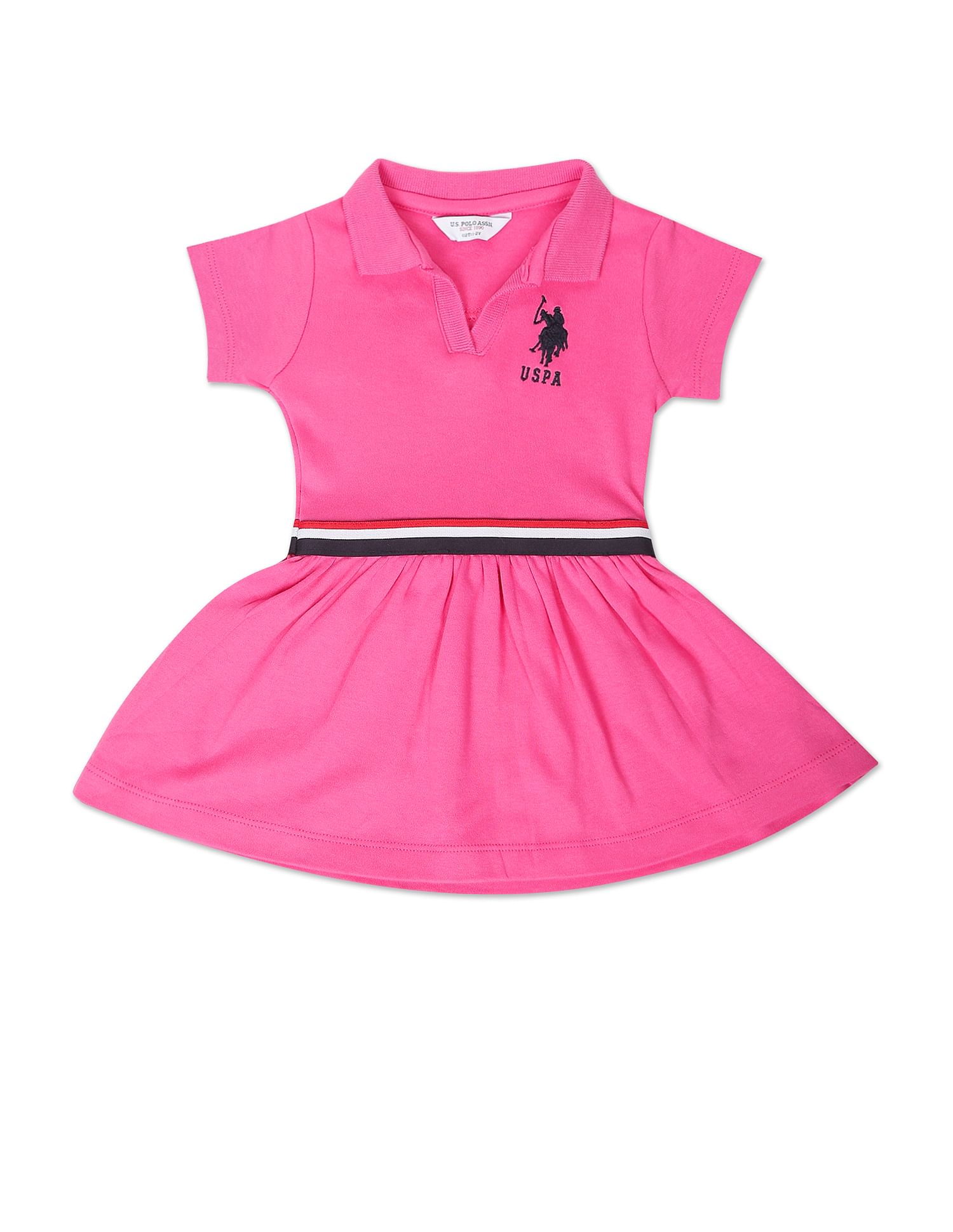 Cotton Solid Polo Dress