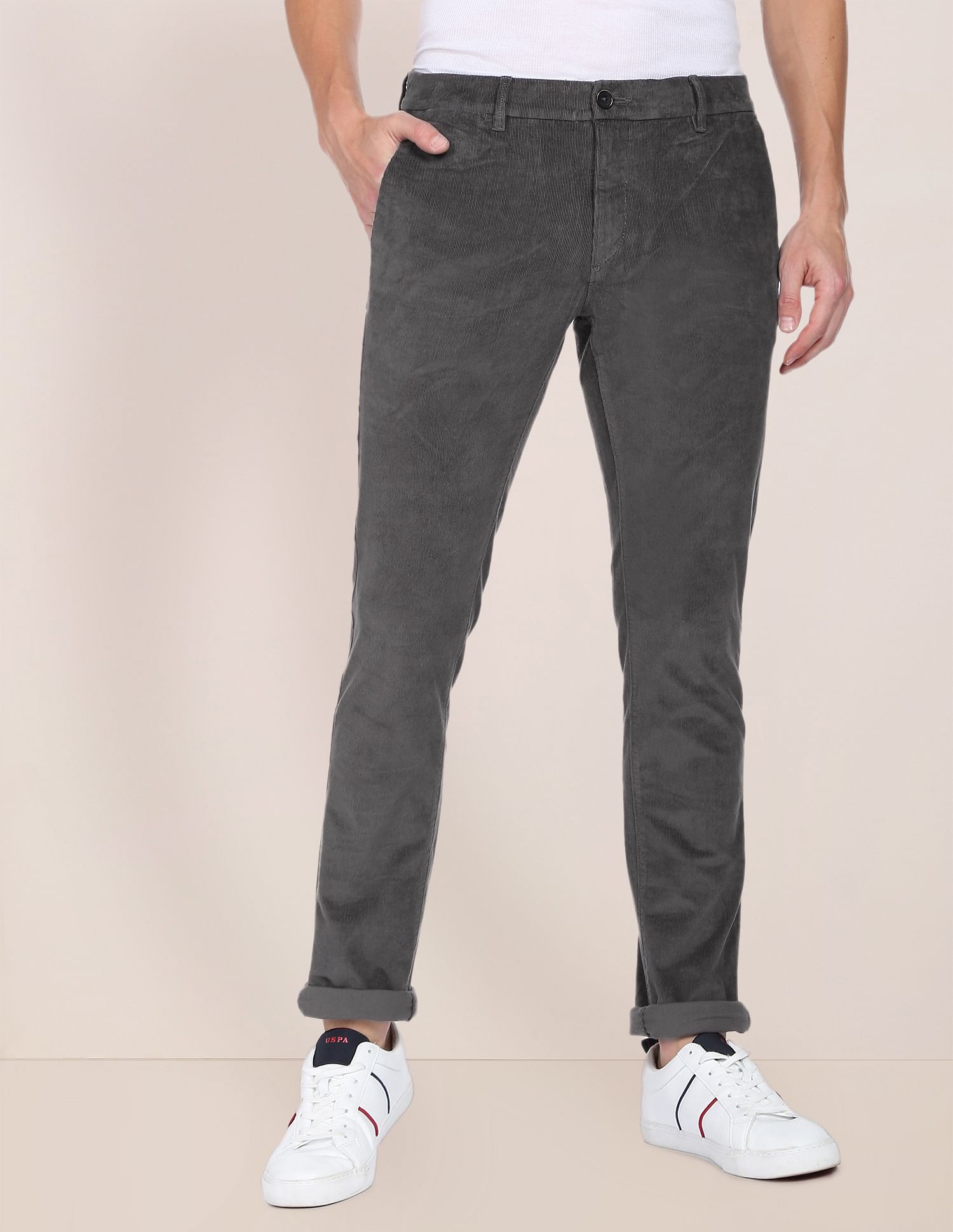 Corduroy Denver Slim Fit Casual Trousers – U.S. Polo Assn. India