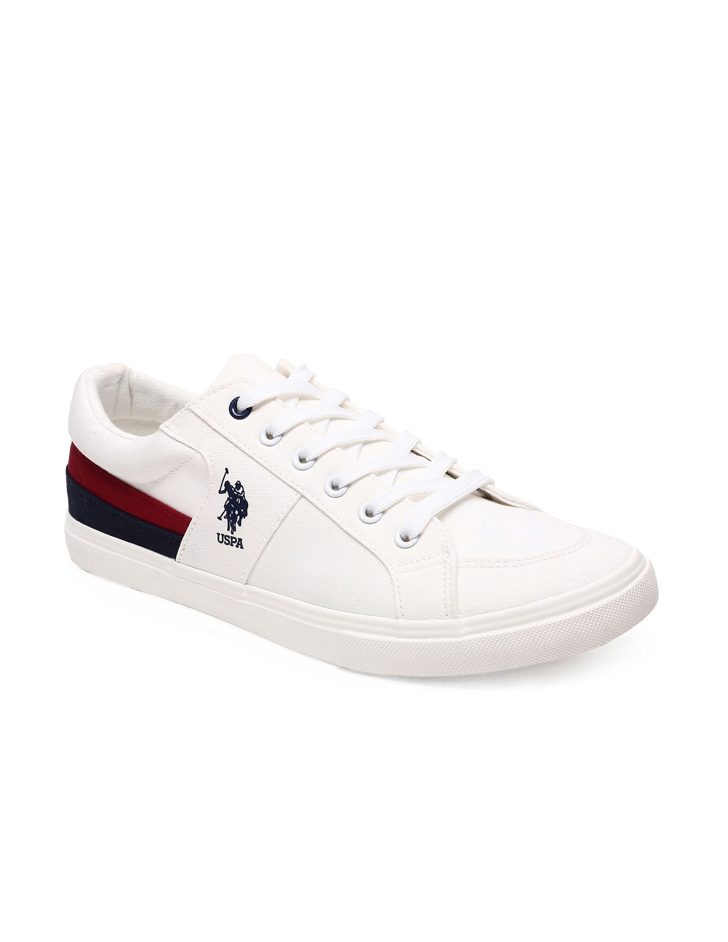 Men Off White Canvas Lace Up Clarkin Sneakers – U.S. Polo Assn. India