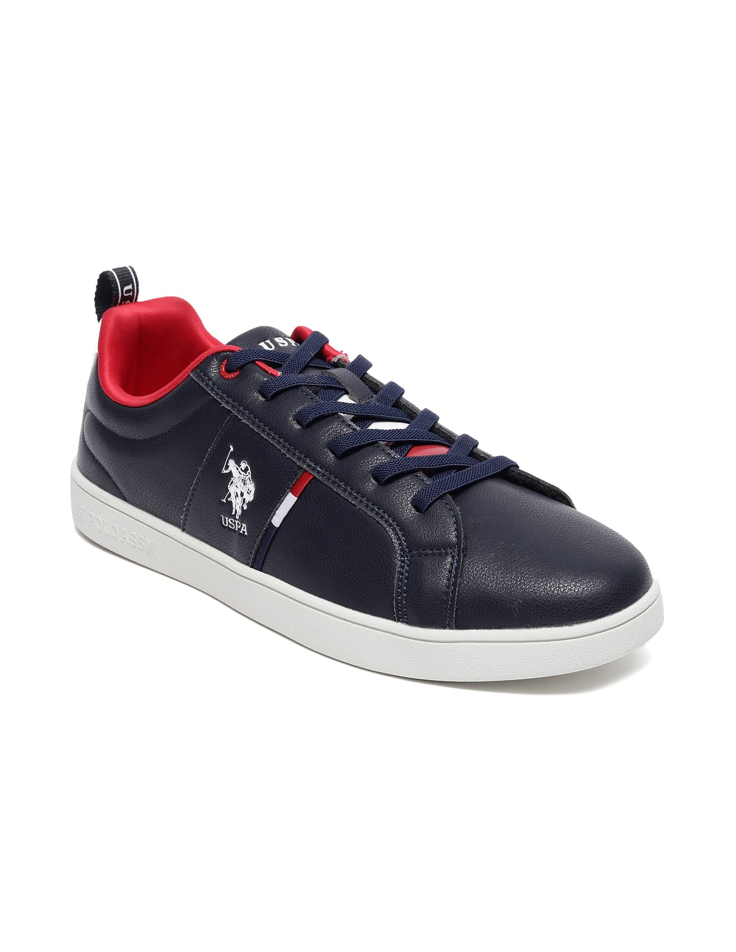 Men Lester Solid Lace Up Sneakers Navy - U.S. Polo Assn. India | Large