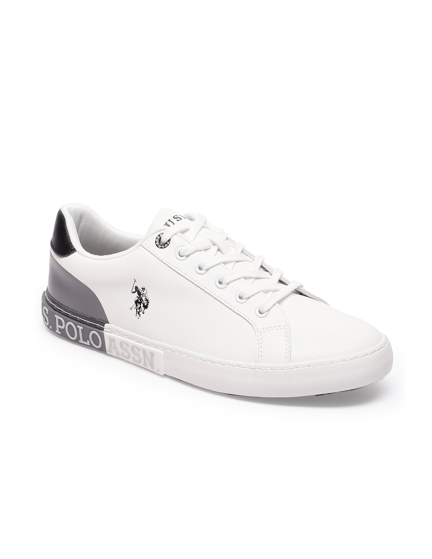 Men Central Lacing Solid Planal Sneakers Grey - U.S. Polo Assn. India | Large