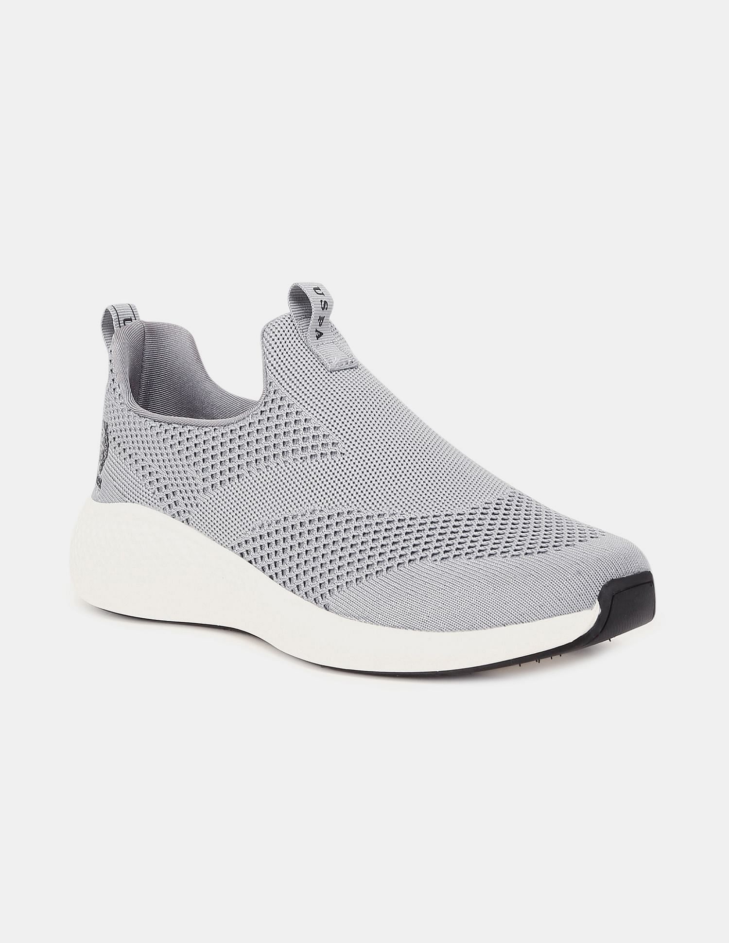 Men Grey Knit Upper Bronel Active Slip On Sneakers – U.S. Polo Assn. India