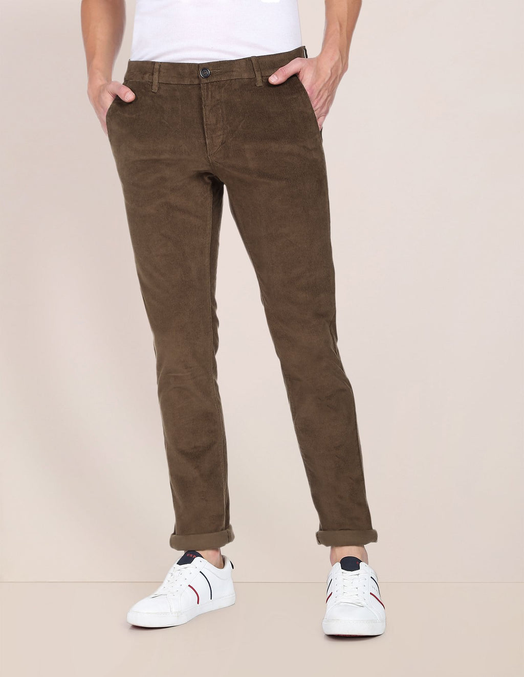 River Of Design Jeans Women Beige Loose Fit High-Rise Corduroy Trousers  Price in India, Full Specifications & Offers | DTashion.com