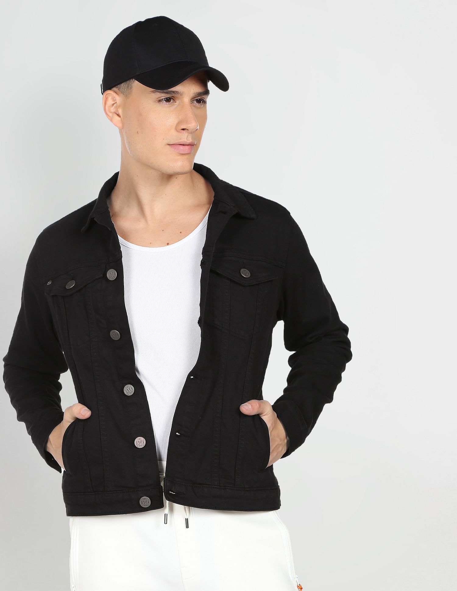Panelled Solid Denim Jacket – U.S. Polo Assn. India