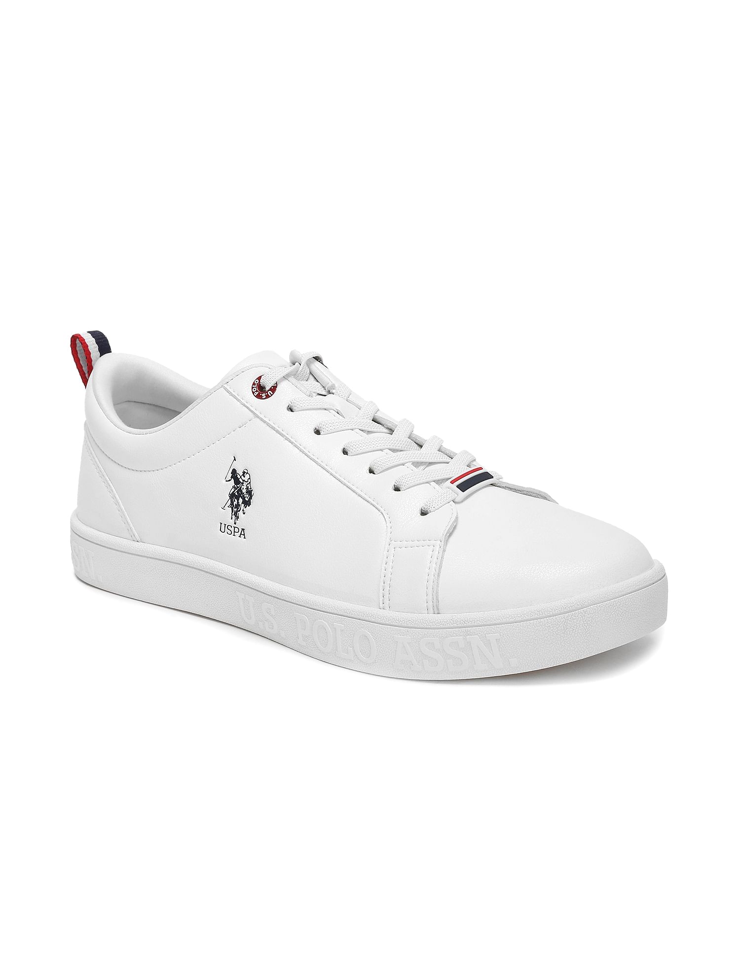 Men Solid Lace Up Dorit Sneakers White - U.S. Polo Assn. India | Large