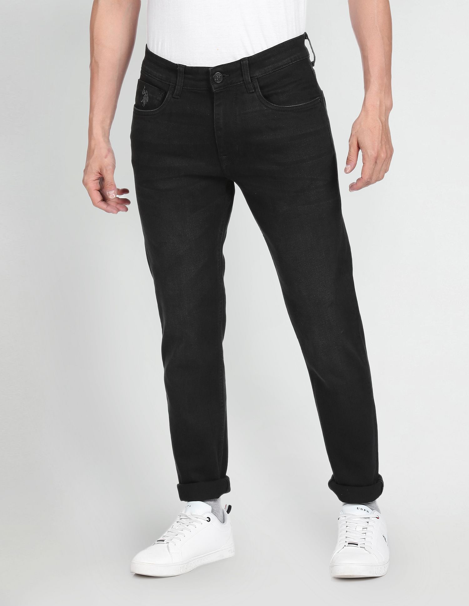 Brandon Slim Tapered Fit Rinsed Jeans Black - U.S. POLO ASSN. | Large