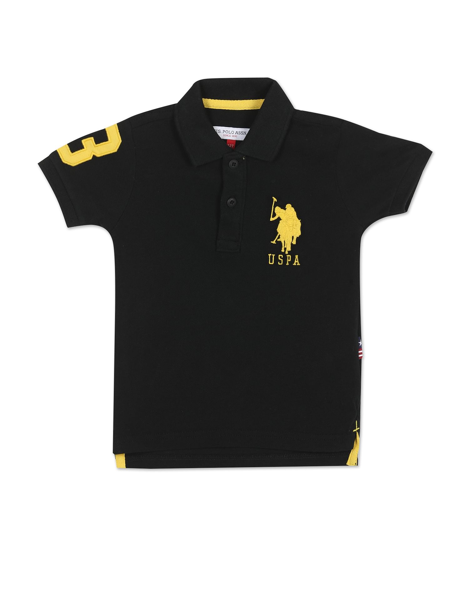Boys Black Cotton Pique Solid Polo Shirt – U.S. Polo Assn. India