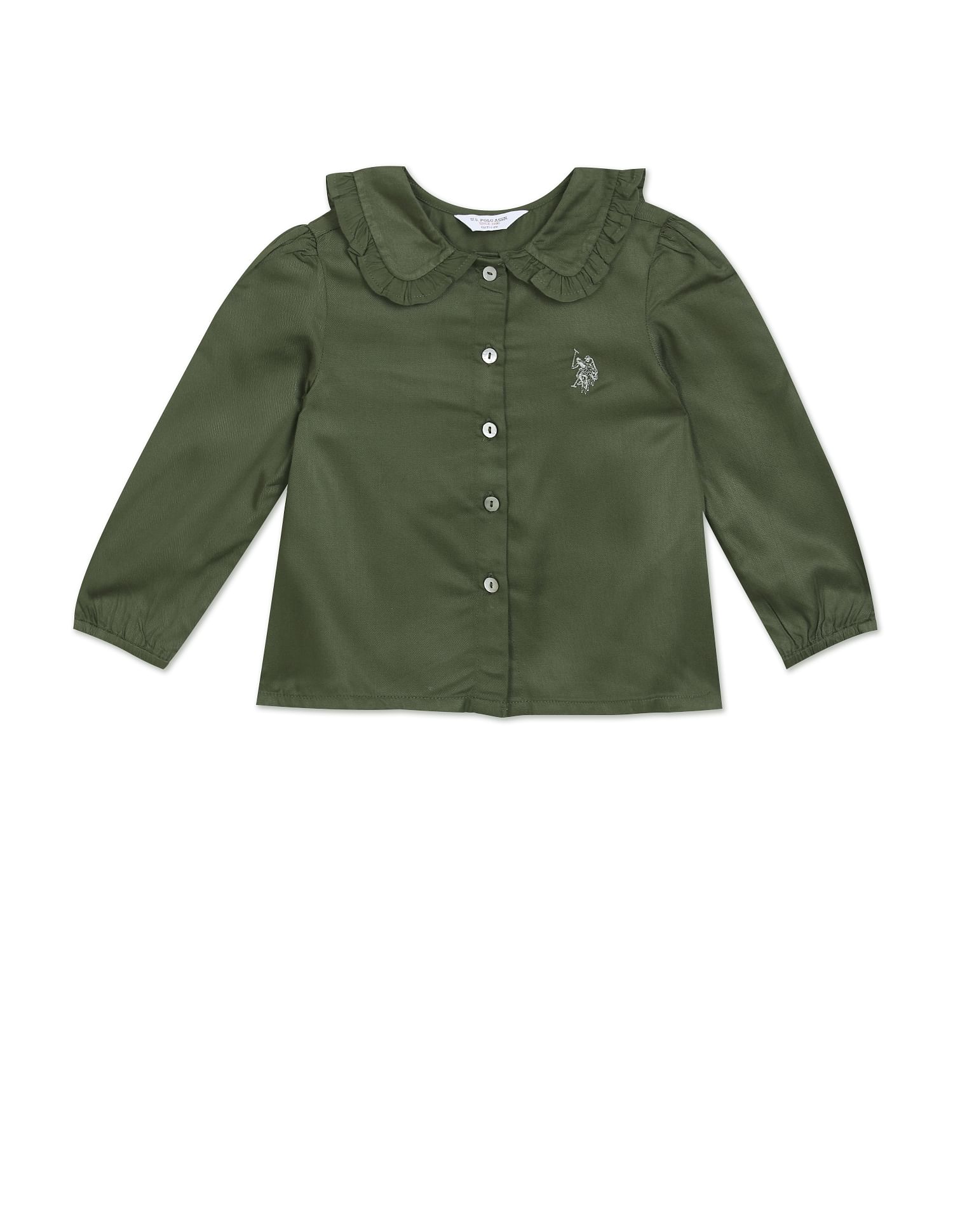 Peter Pan Collar Solid Top Olive - U.S. Polo Assn. India | Large