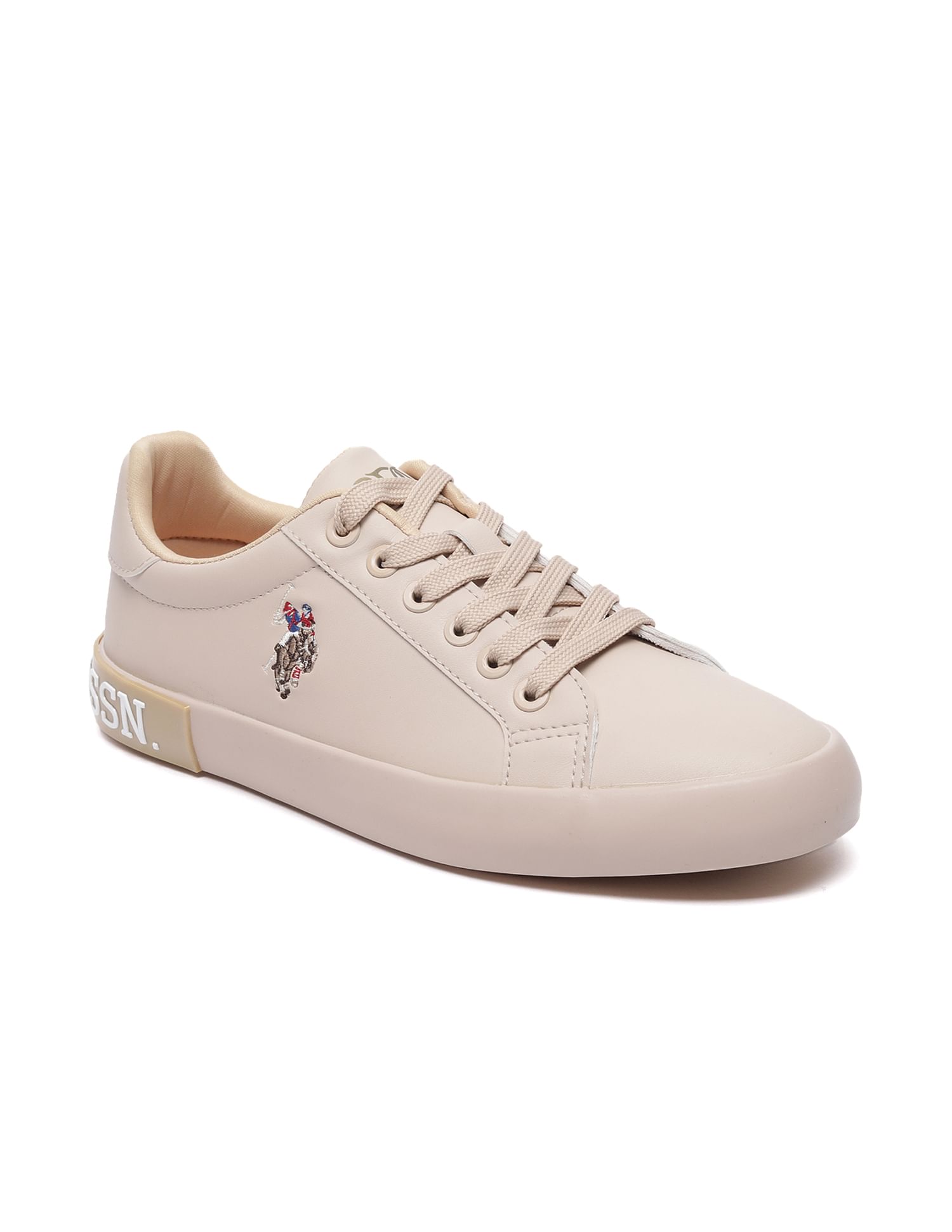 Women Lace Up Aubrey Sneakers Beige - U.S. POLO ASSN. | Large