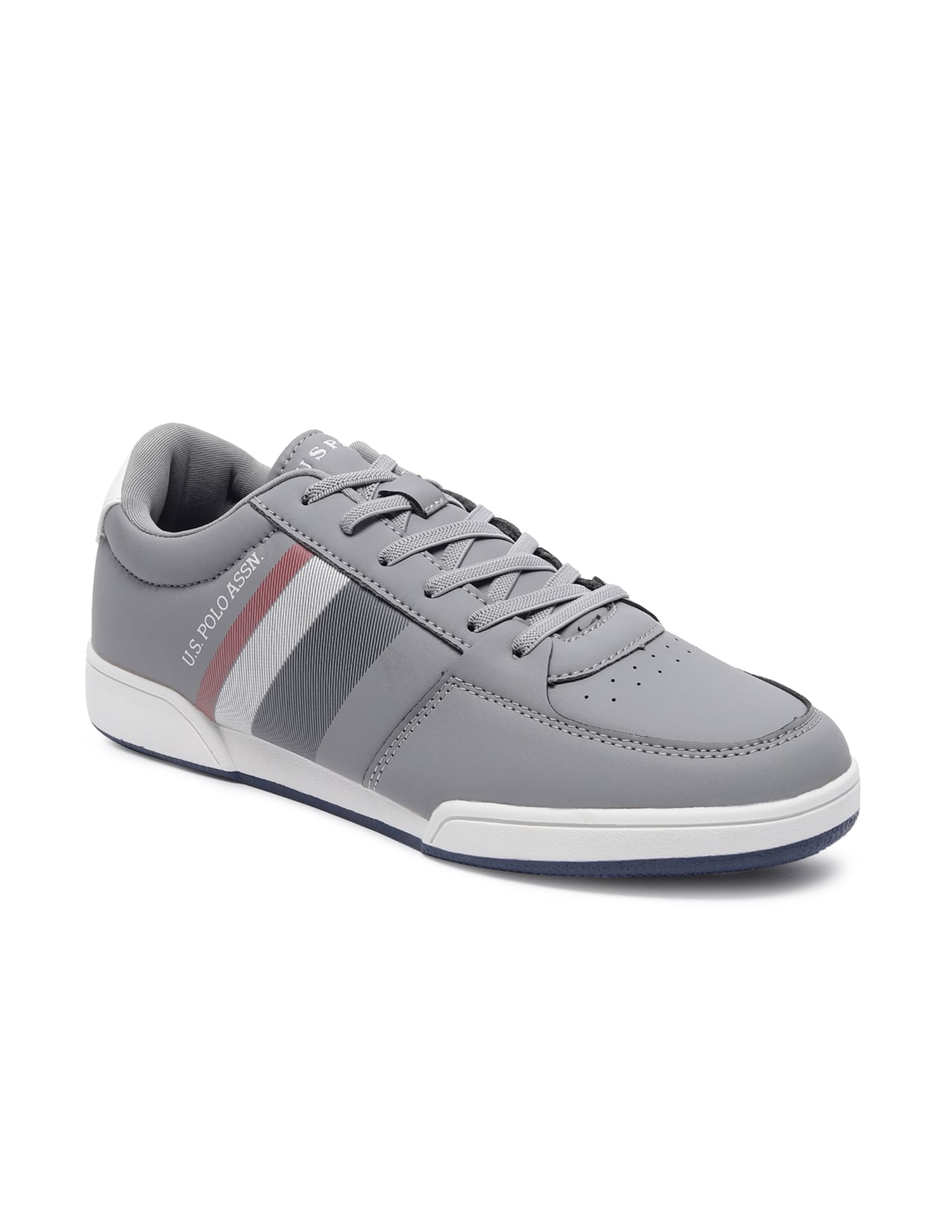 Men Panelled Lace Up Anders Sneakers Grey - U.S. Polo Assn. India | Large