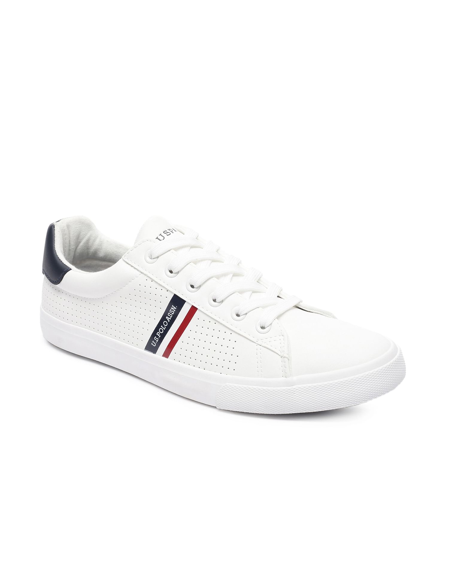 Men Perforated Lace Up Carpon 2.0 Sneakers White - U.S. POLO ASSN. | Large