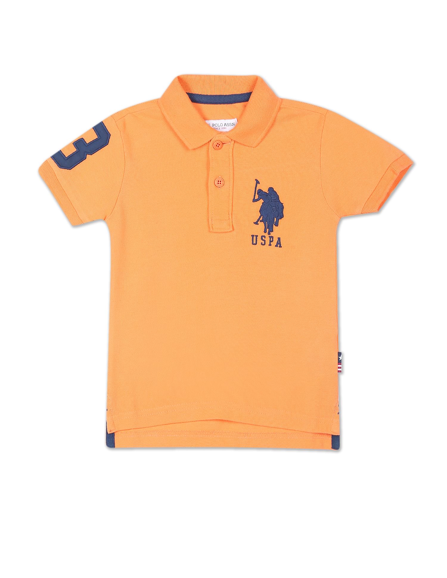 Boys Numeric Applique Pique Polo Shirt