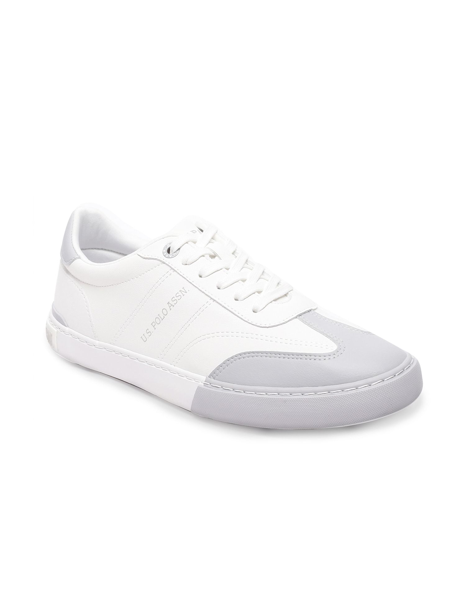 Men Round Toe Solid Gain Sneakers Grey - U.S. POLO ASSN. | Large