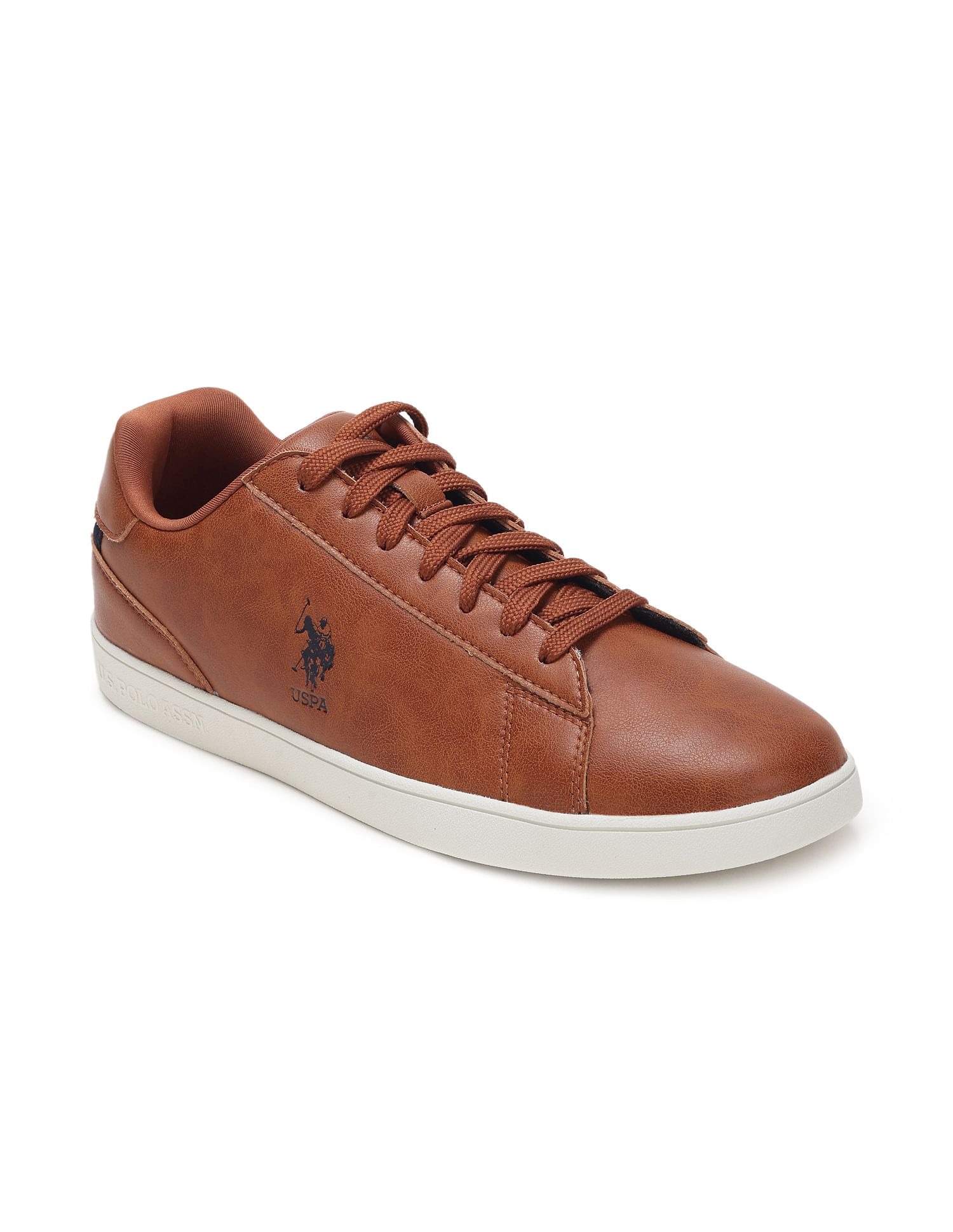 Men Panelled Solid Rheece Sneakers Tan - U.S. Polo Assn. India | Large