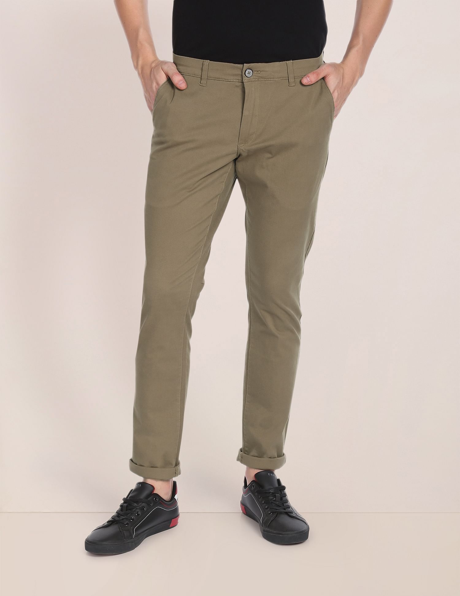 Austin Trim Fit Textured Casual Trousers