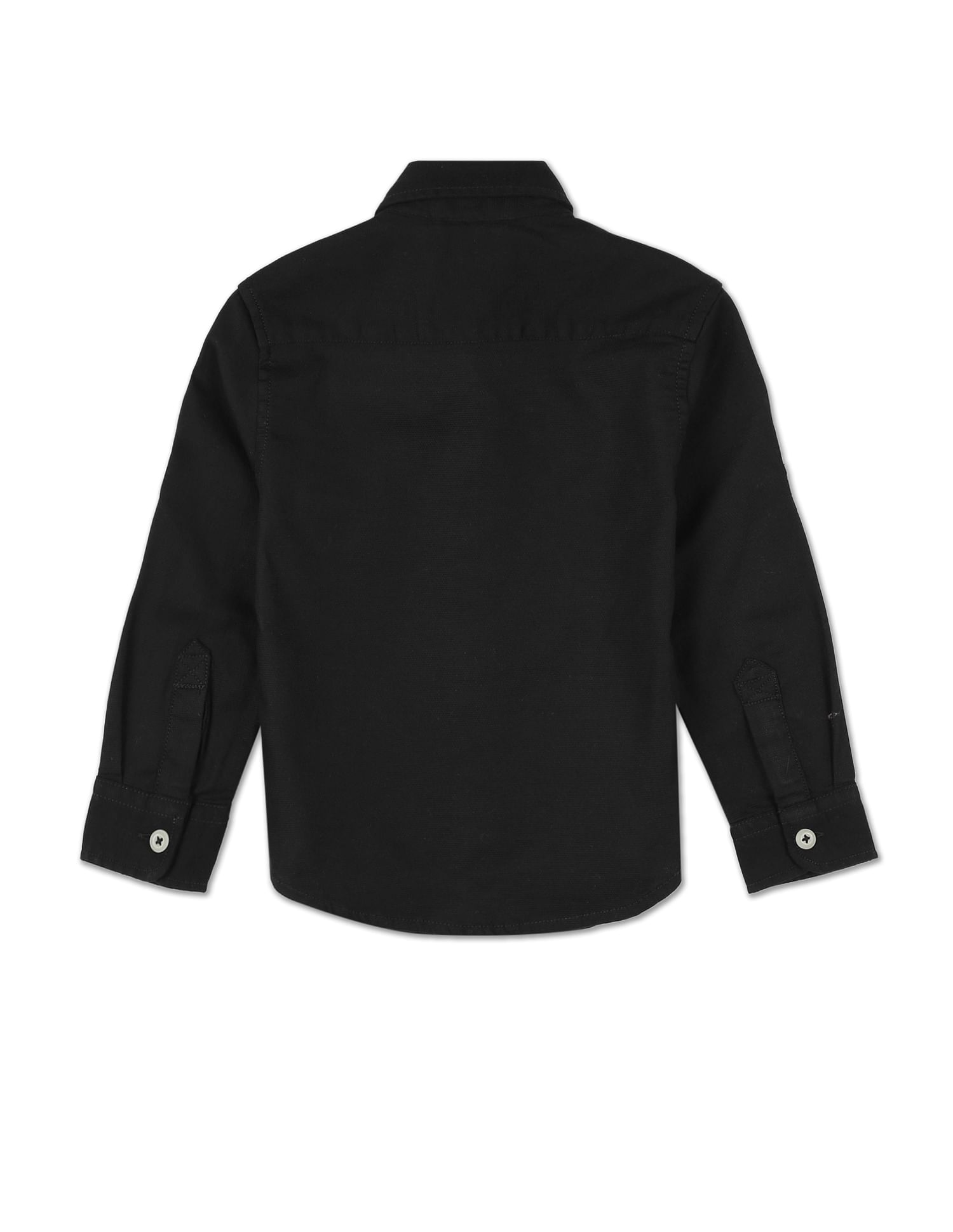 Button Down Collar Cotton Shirt Black - U.S. POLO ASSN. | Large