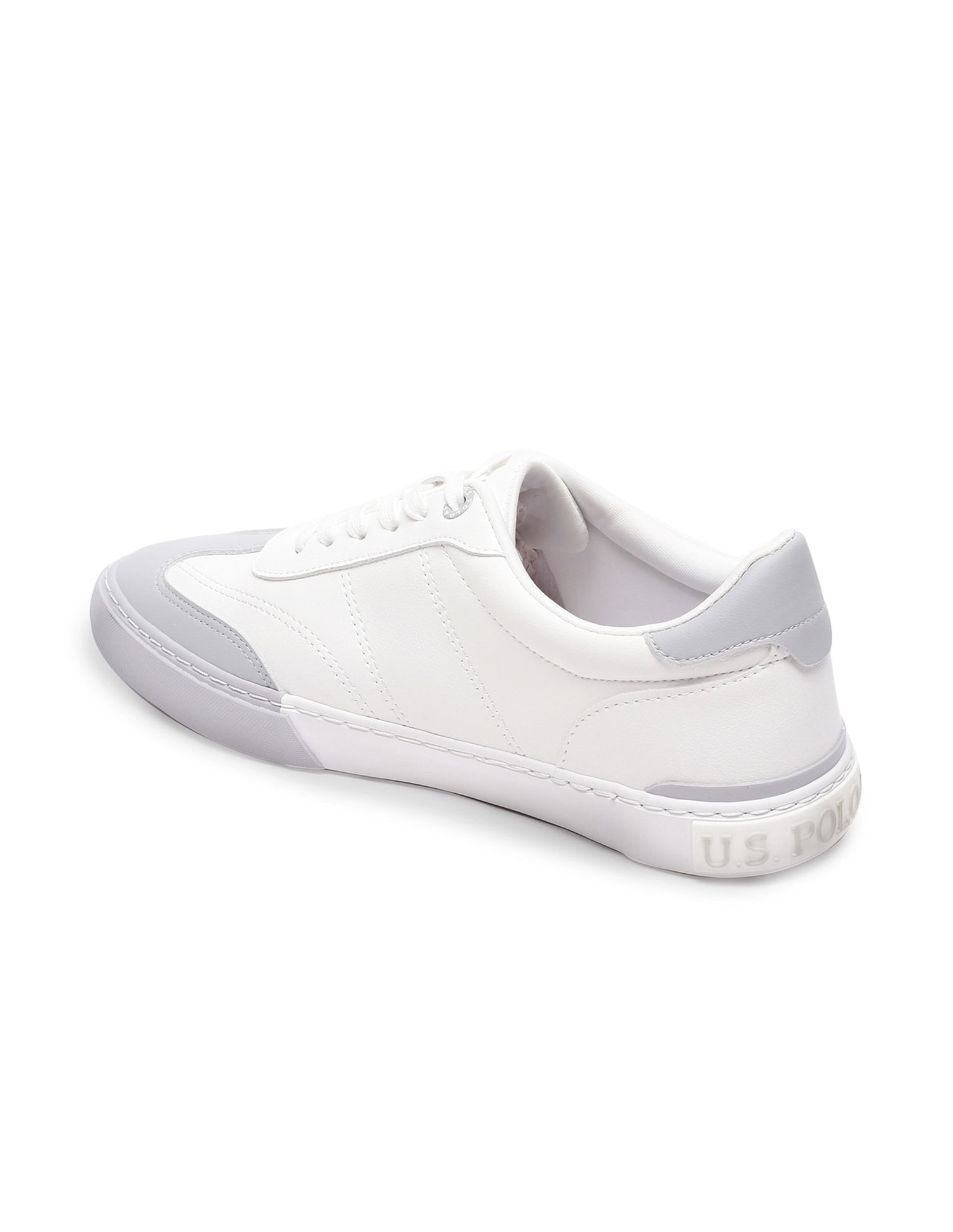 Men Round Toe Solid Gain Sneakers Grey - U.S. POLO ASSN. | Large