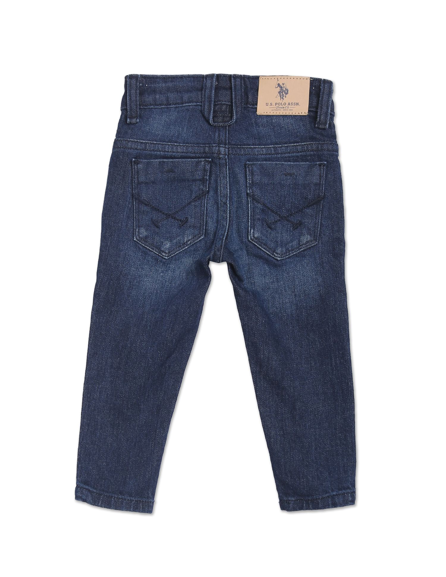 Laser Brand Print Stone Wash Jeans Blue - U.S. Polo Assn. India | Large