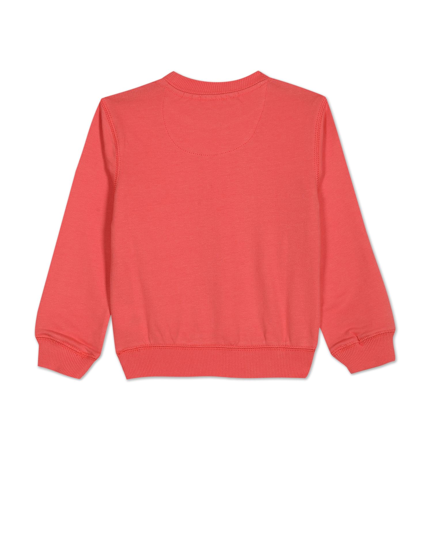 Boys Coral Brand Print Cotton Sweatshirt Coral - U.S. Polo Assn. India | Large