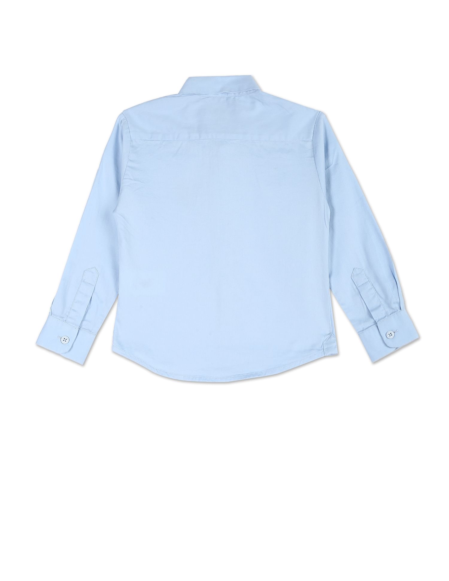 Boys Blue Spread Collar Twill Shirt Blue - U.S. POLO ASSN. | Large