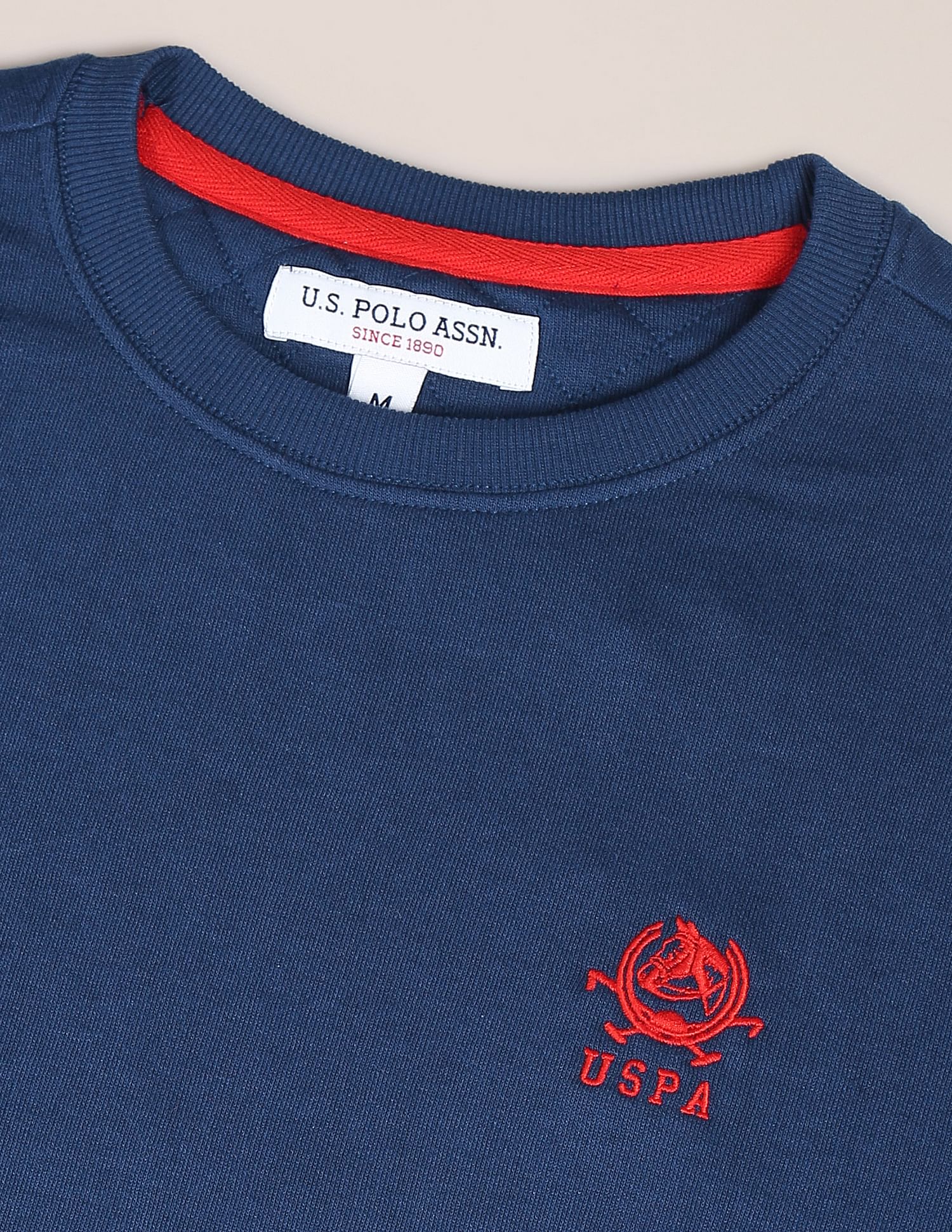 Embroidered Logo Crew Neck Sweatshirt Navy - U.S. Polo Assn. India | Large
