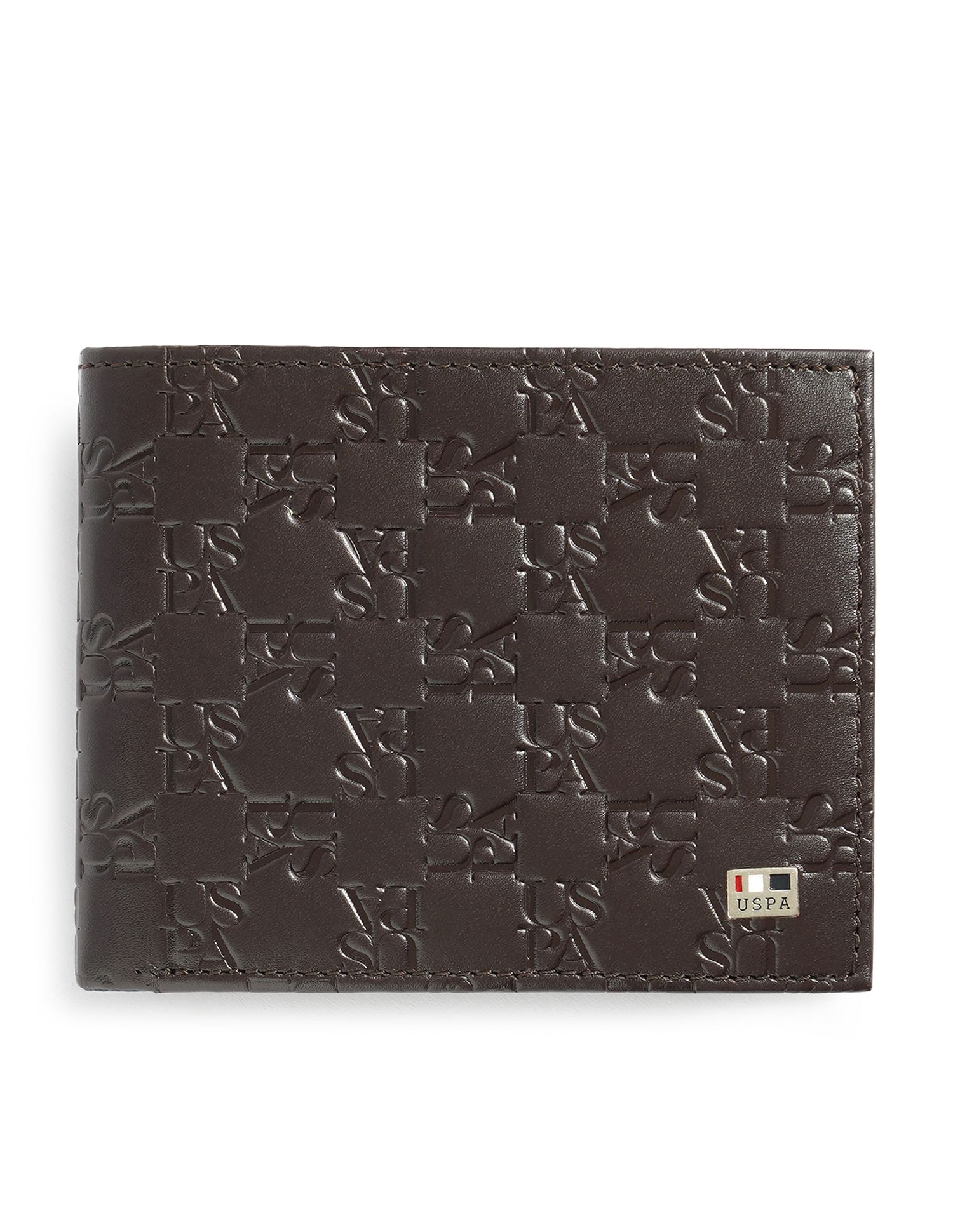 Bi-Fold Debossed Wallet Dark Brown - U.S. Polo Assn. India | Large
