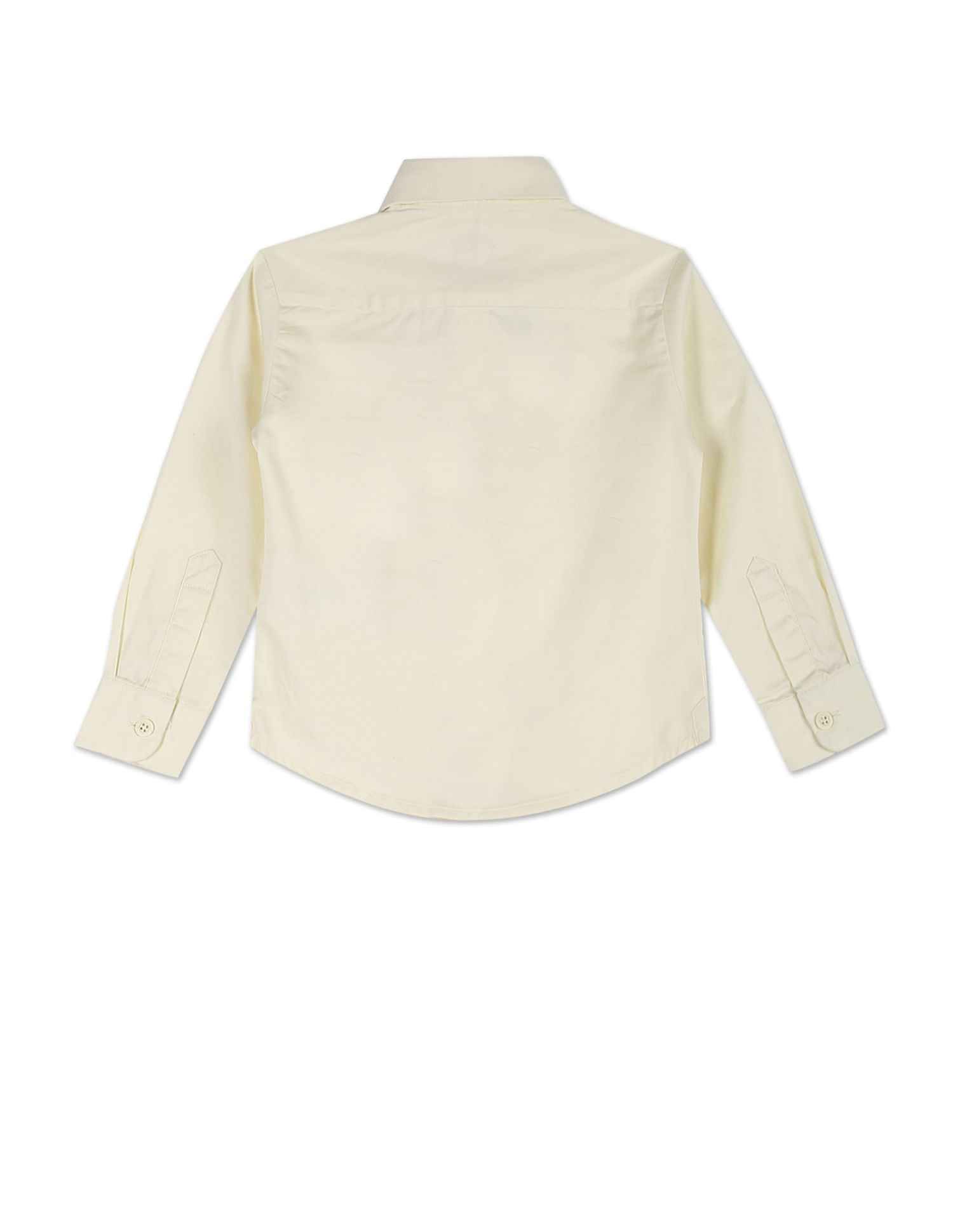 Boys Cream Solid Twill Shirt Cream - U.S. POLO ASSN. | Large