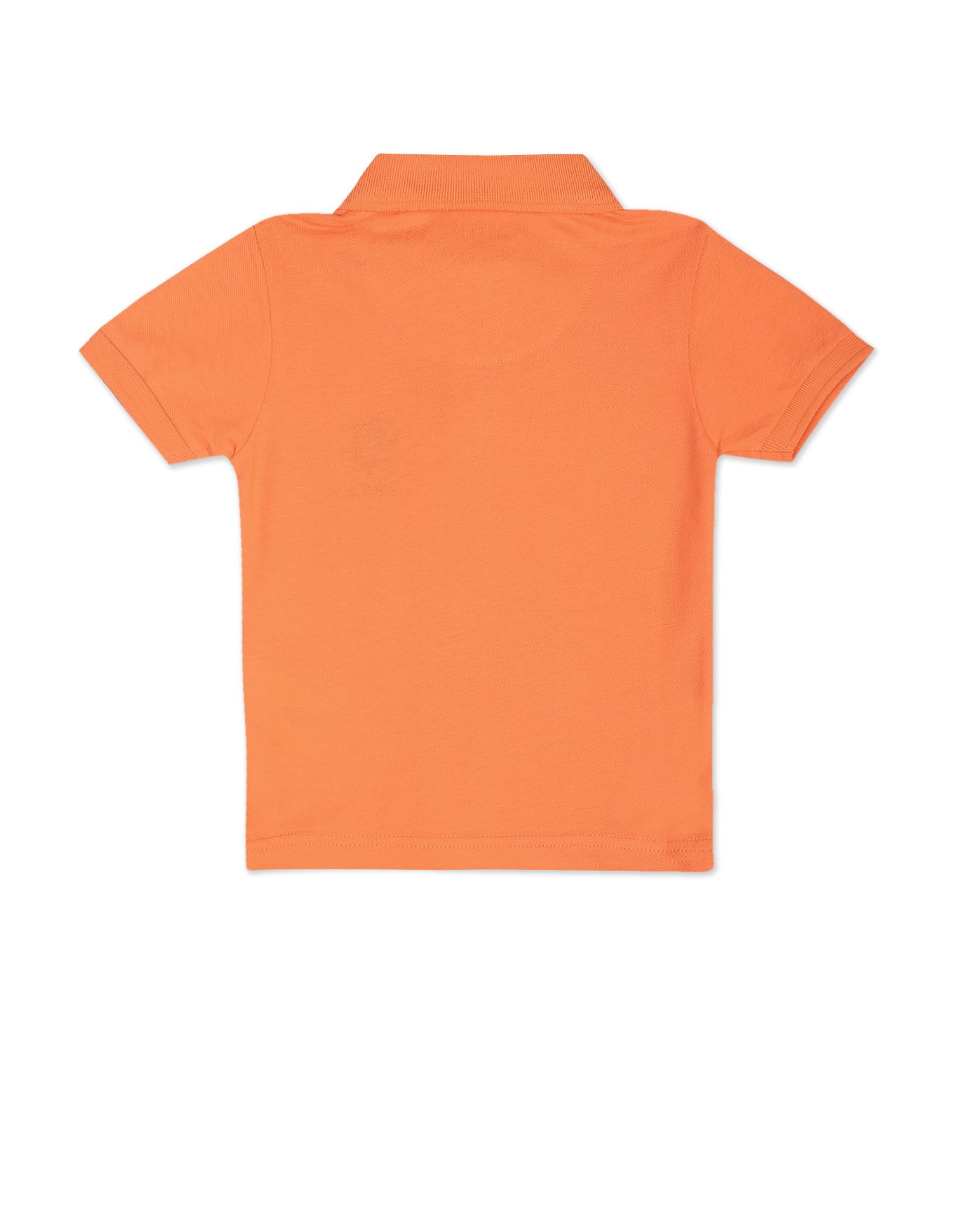 Solid Cotton Pique Polo Shirt Orange - U.S. POLO ASSN. | Large