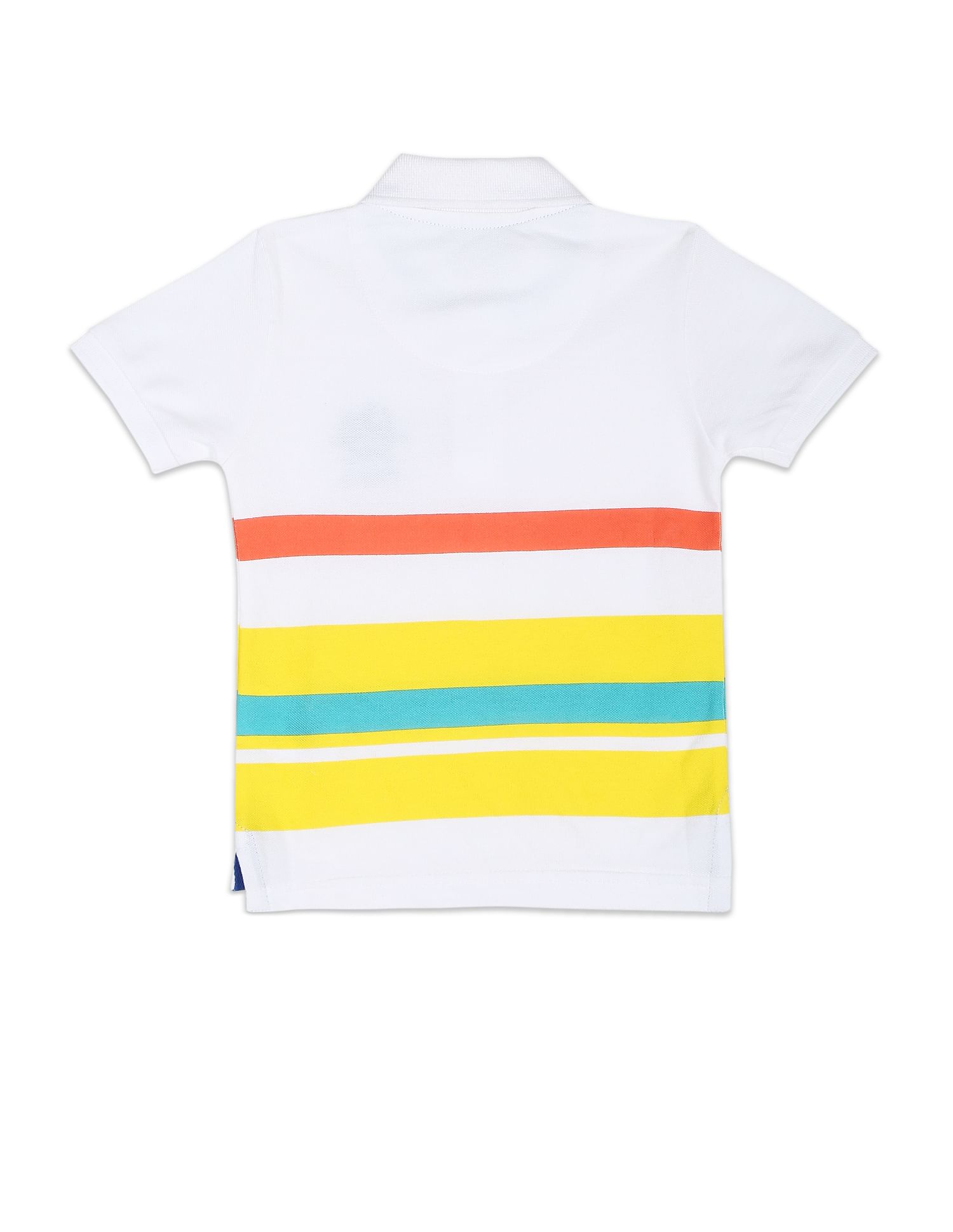 Horizontal Stripe Cotton Pique Polo Shirt White - U.S. POLO ASSN. | Large