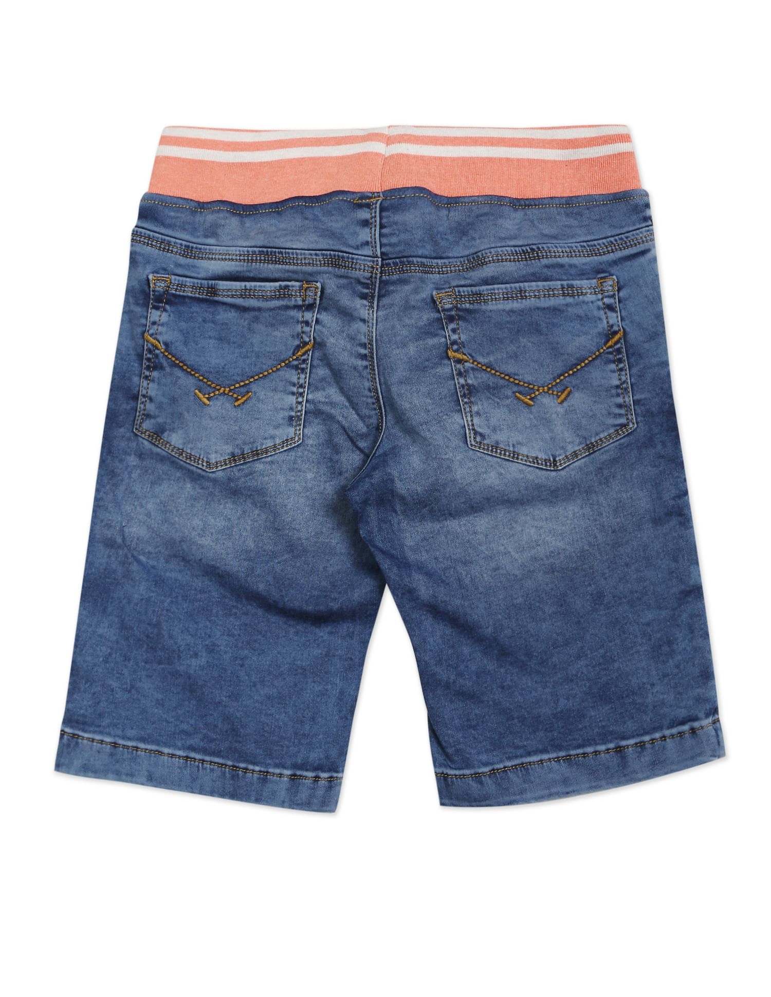 Drawstring Waist Washed Denim Shorts Dark Blue - U.S. POLO ASSN. | Large