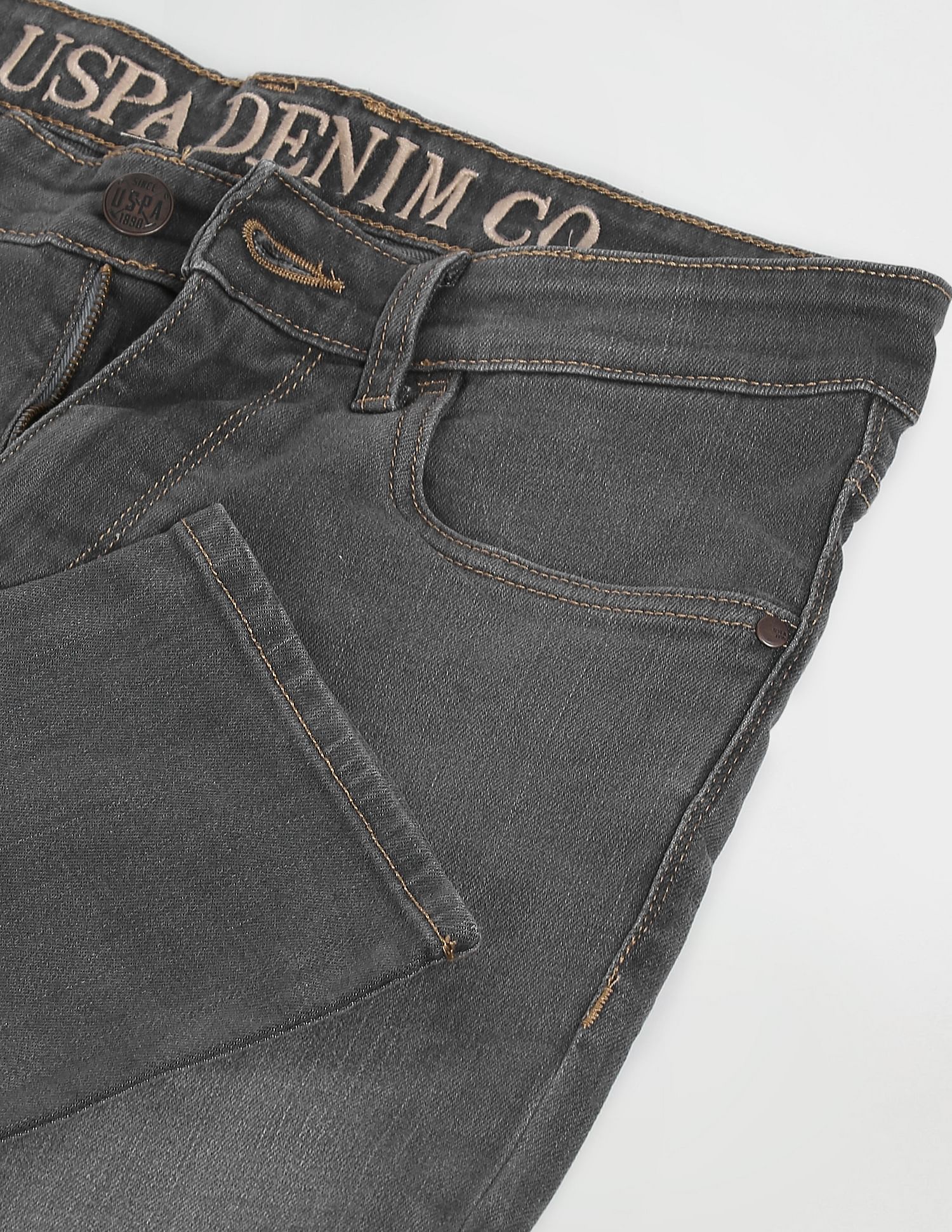 Brandon Slim Tapered Fit Stone Wash Jeans Grey - U.S. POLO ASSN. | Large