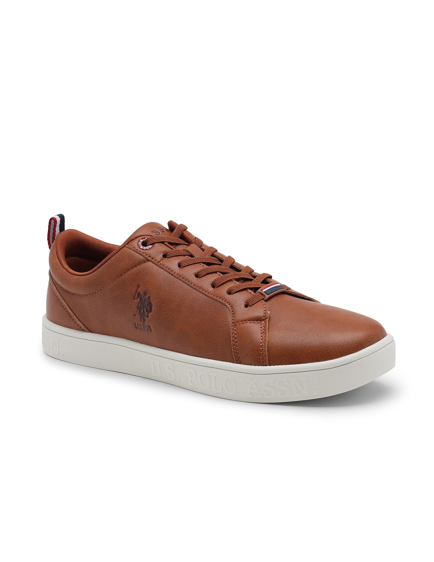 Men High Peel Pu Dorit Lace Up Sneakers Tan - U.S. Polo Assn. India | Large