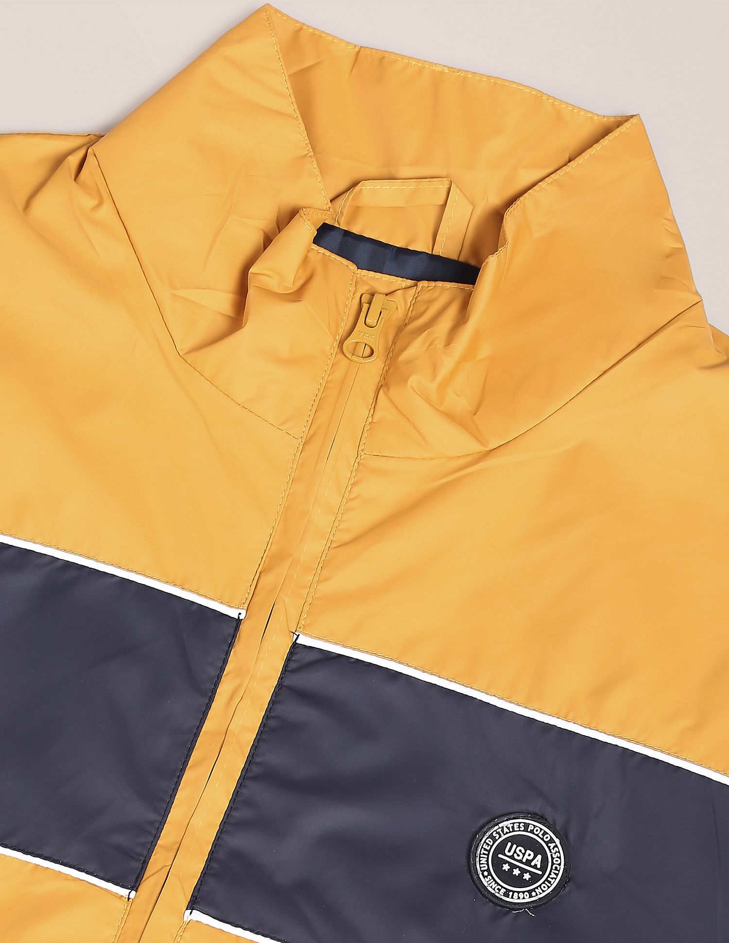Colour Block Polyester Jacket Mustard - U.S. POLO ASSN. | Large
