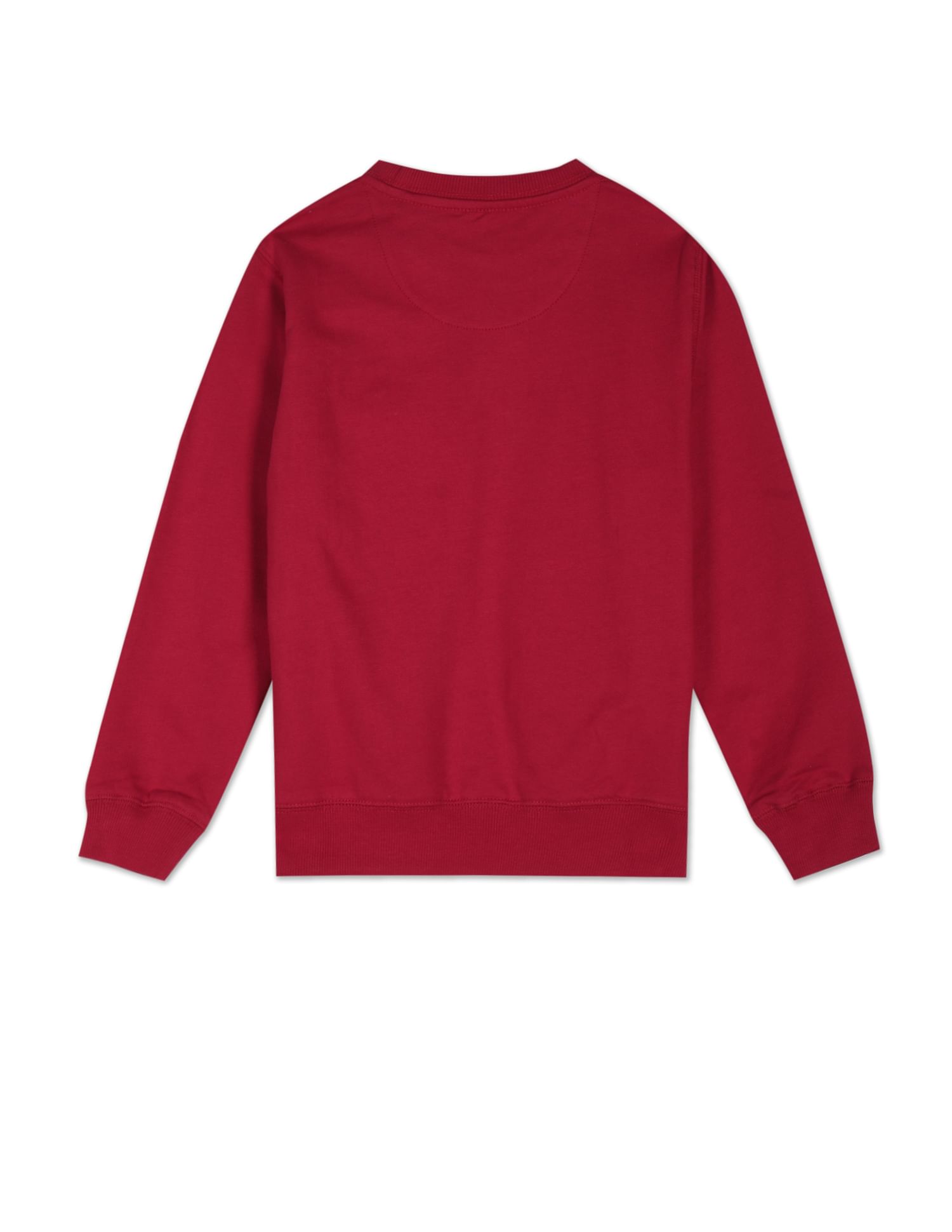 Graphic Print Crew Neck Cotton Sweatshirt Maroon - U.S. POLO ASSN. | Large