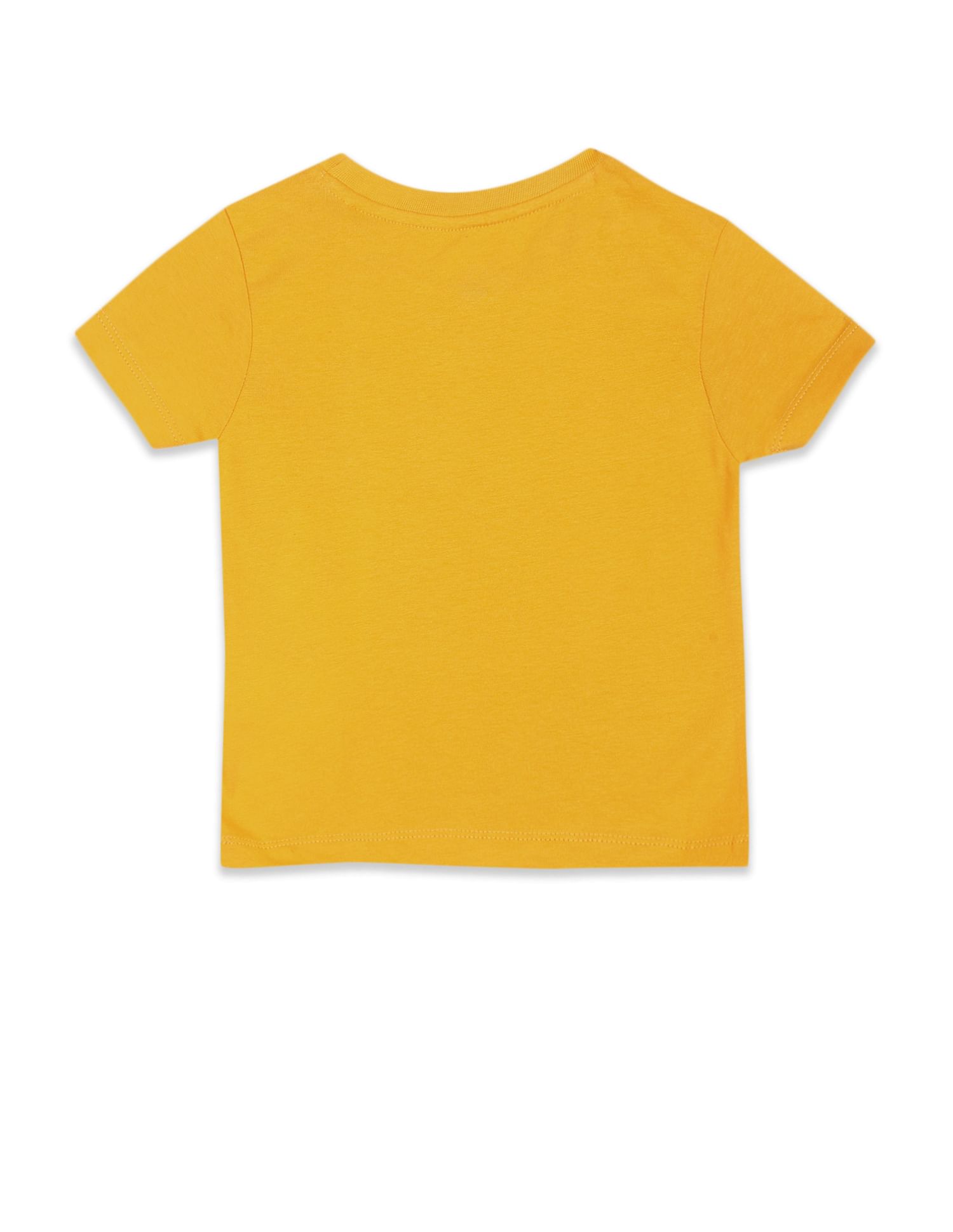Brand Print Pure Cotton T-Shirt Mustard - U.S. POLO ASSN. | Large