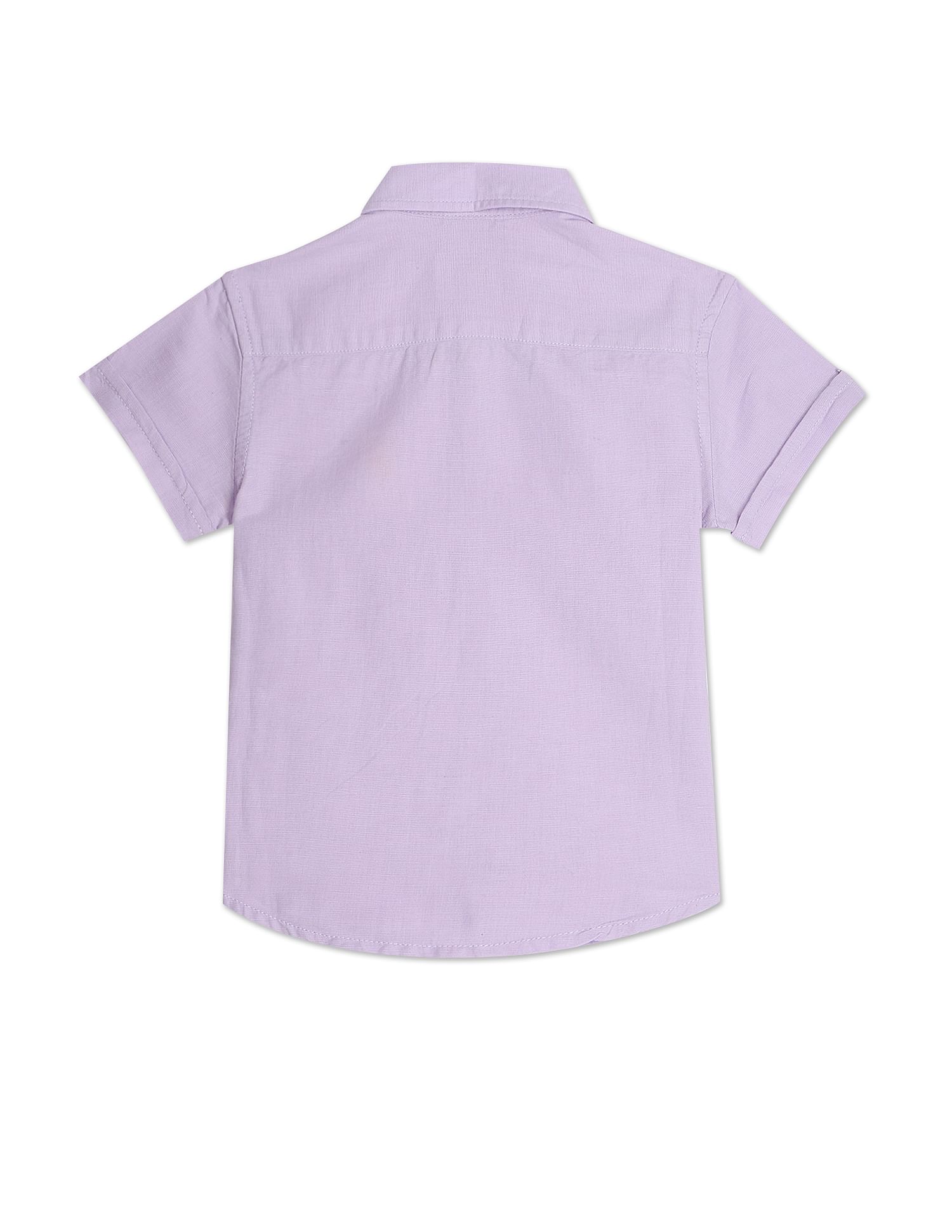 Embroidered Logo Solid Shirt Purple - U.S. POLO ASSN. | Large