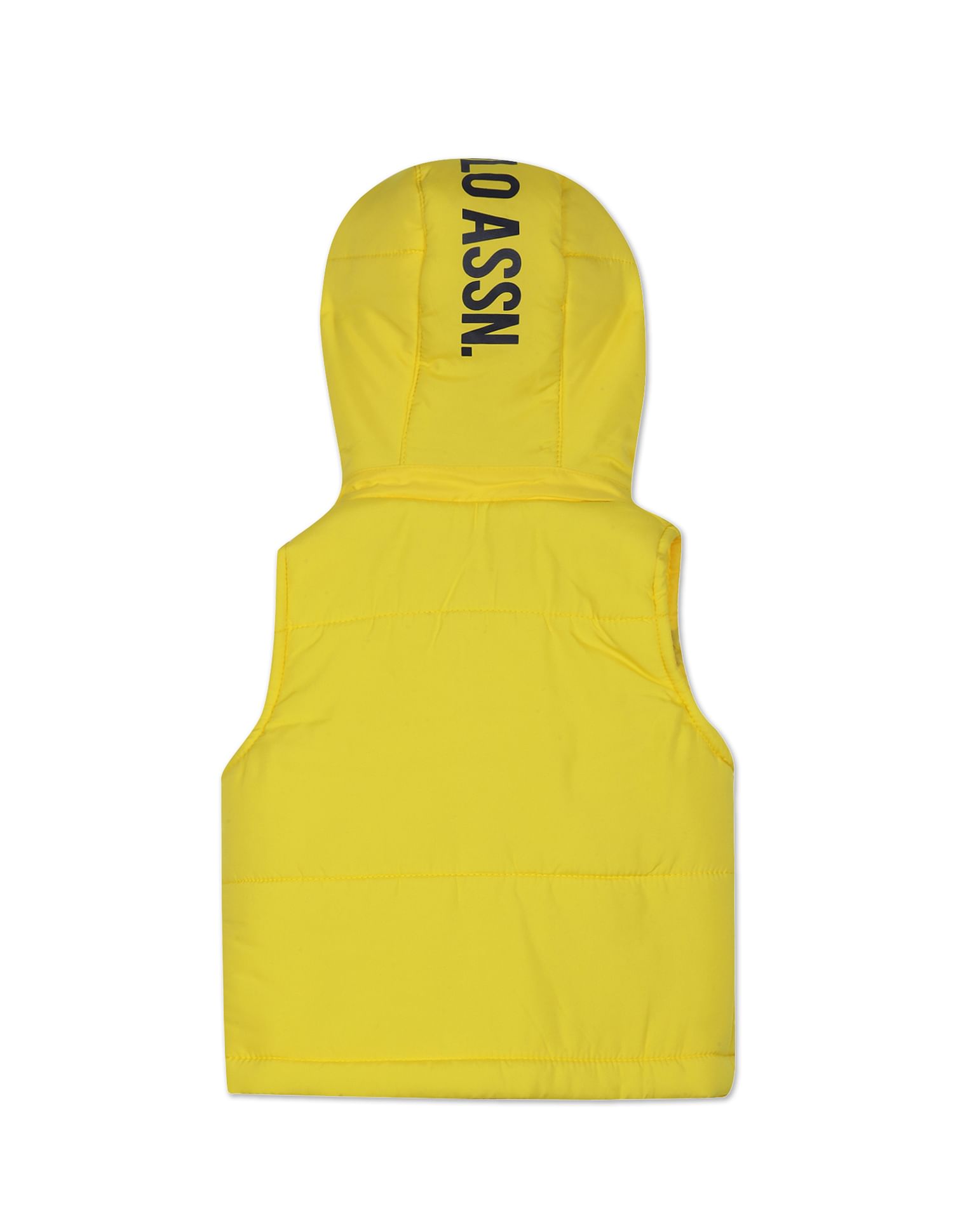 Sleeveless Detachable Hood Solid Puffer Jacket Yellow - U.S. POLO ASSN. | Large