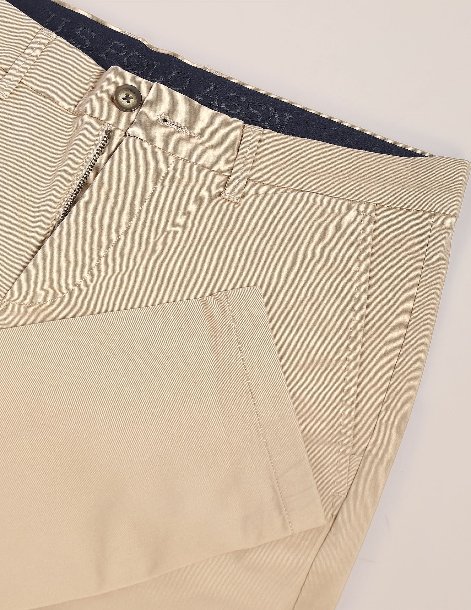 Mid Rise Twill Casual Trousers Khaki - U.S. POLO ASSN. | Large