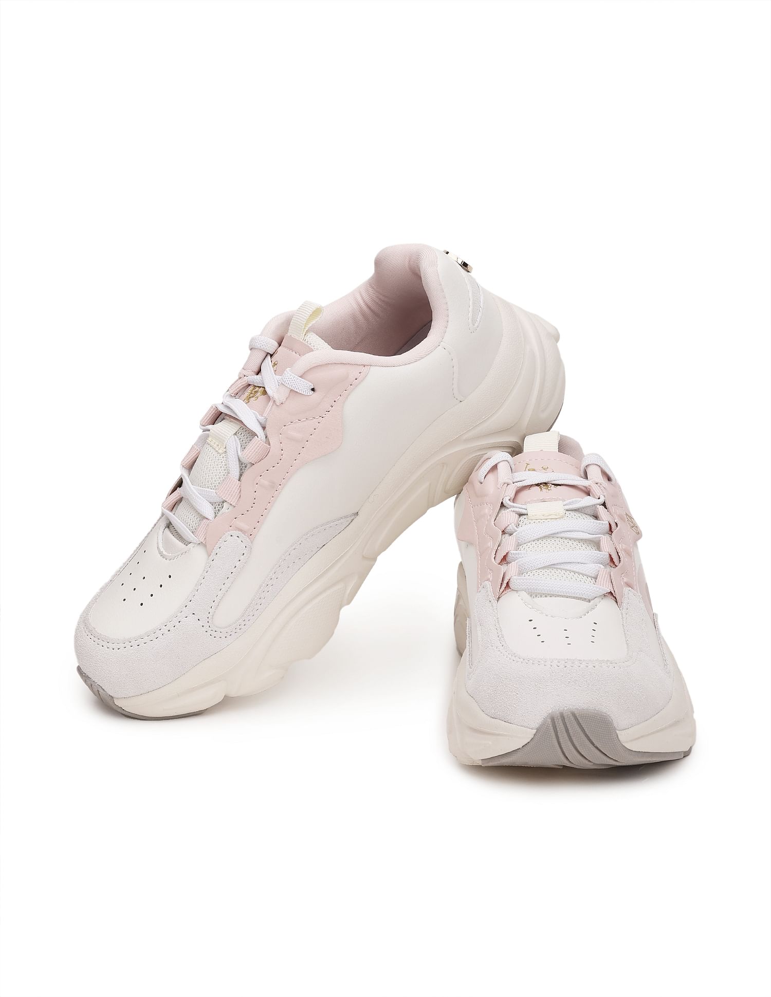 Women Colour Block Gemma Sneakers White and Light Pink - U.S. POLO ASSN. | Large